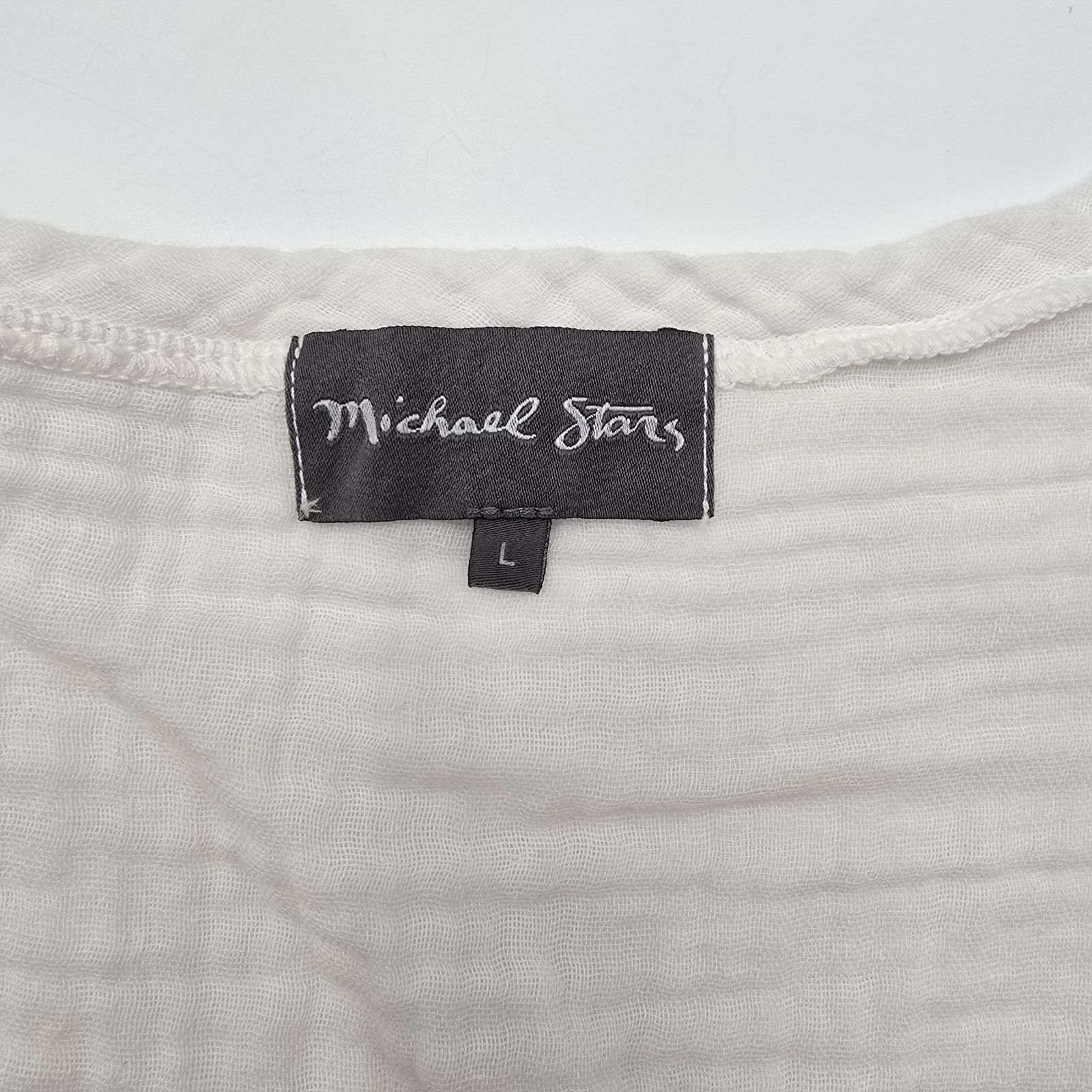 Other Michael Stars White Ruffle Short Sleeve Lace Cotton Large Size L / US 10 / IT 46 - 3 Thumbnail