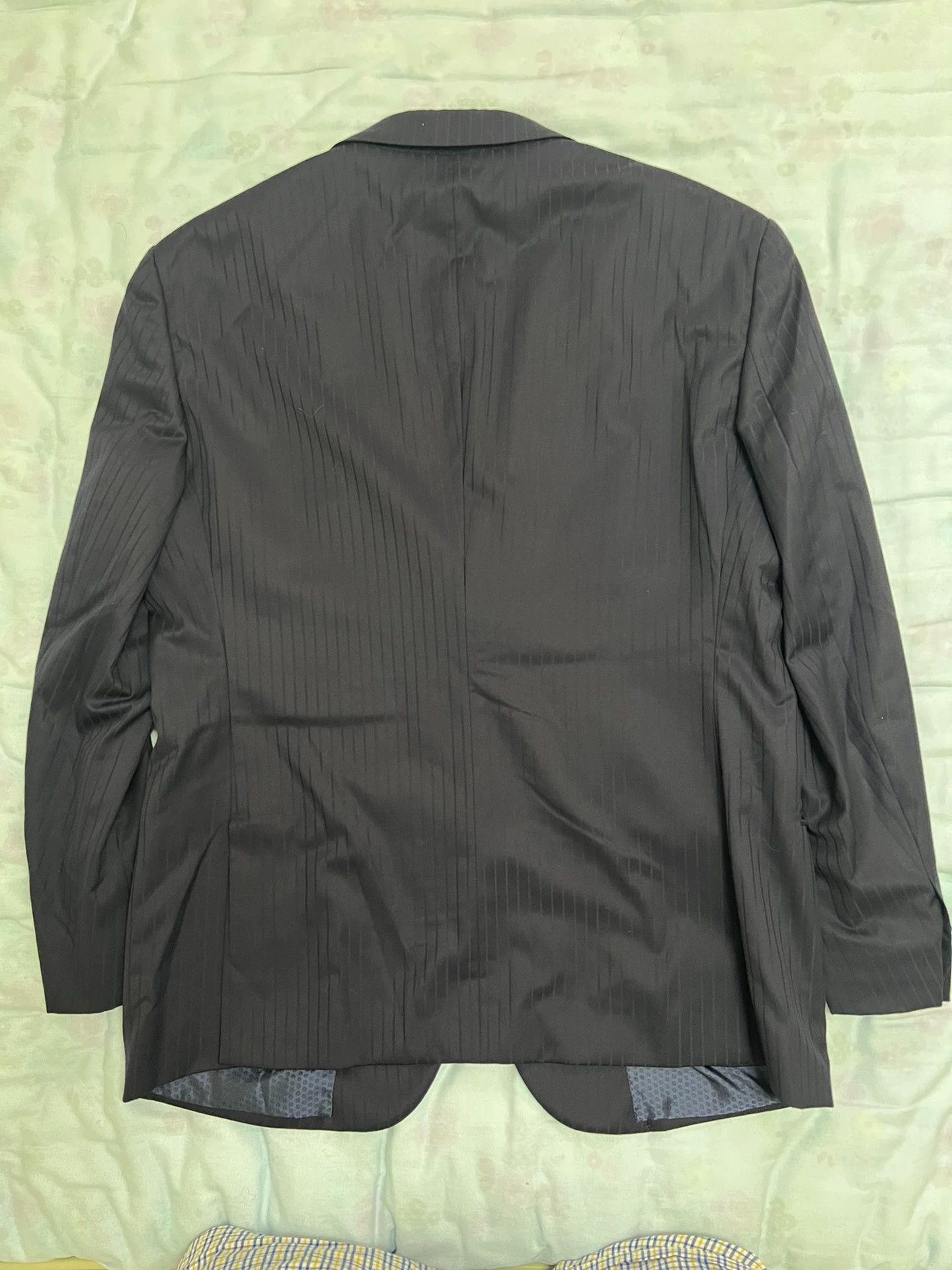 Armani Armani Custom Wool Suit Navy Stripe 54 (95New) Size 54R - 2 Thumbnail