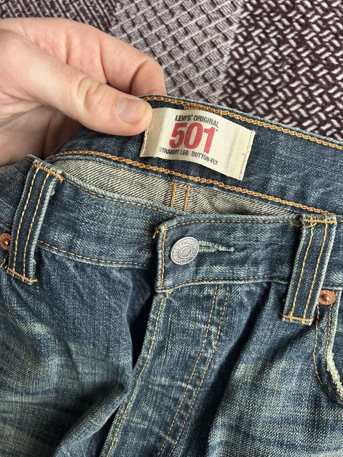 Levi's Levis 501 Mud Wash Jeans Faded Color Straight Leg Button Fly Size US 30 / EU 46 - 9 Thumbnail