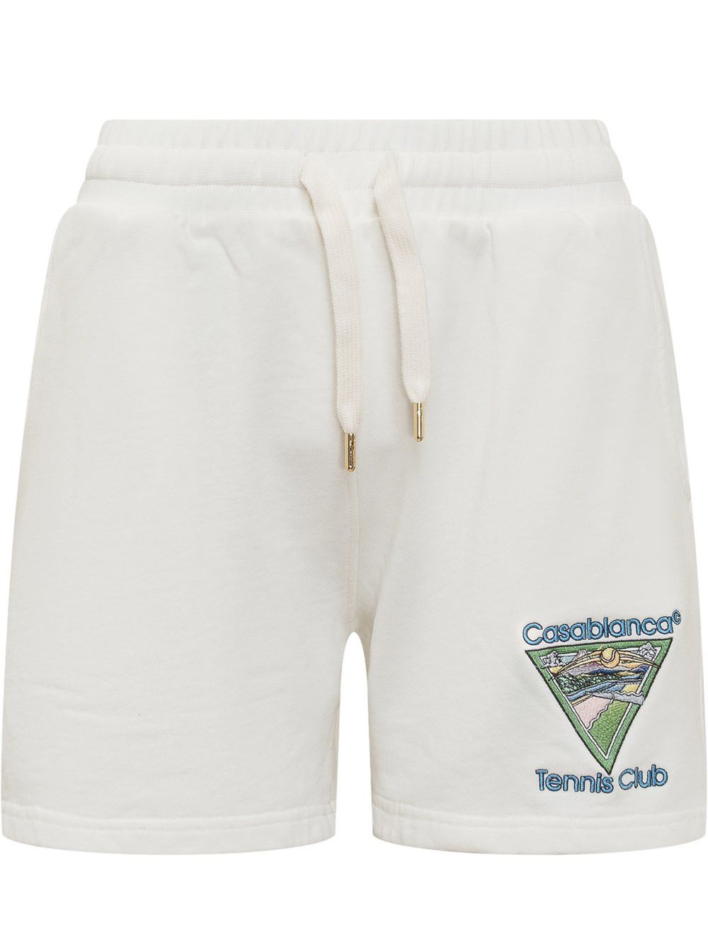 Casablanca o1mle1224 Tennis Club Icon Embroidered Sweatshort Off-White Size 26" / US 2 / IT 38 - 3 Thumbnail