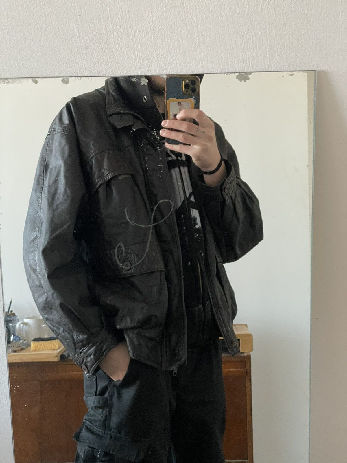 Genuine Leather × Vintage Vintage 90’s Avantgarde leather jacket y2k Size US L / EU 52-54 / 3 - 7 Thumbnail