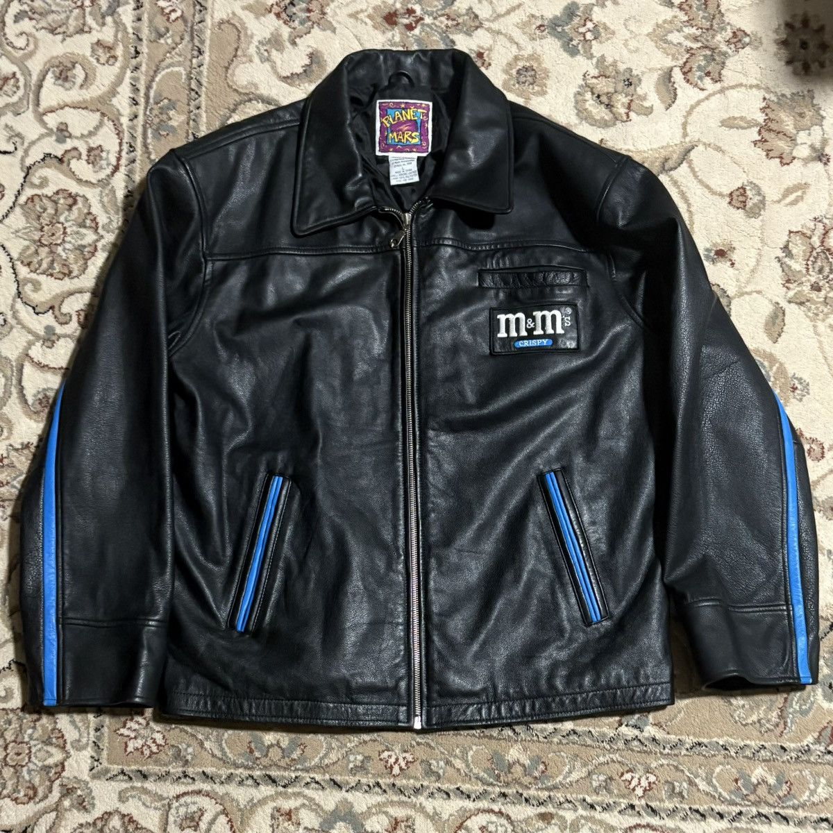NASCAR Official M&M’s Crispy Vintage Leather Jacket RARE 1999 Size US L / EU 52-54 / 3 - 4 Thumbnail