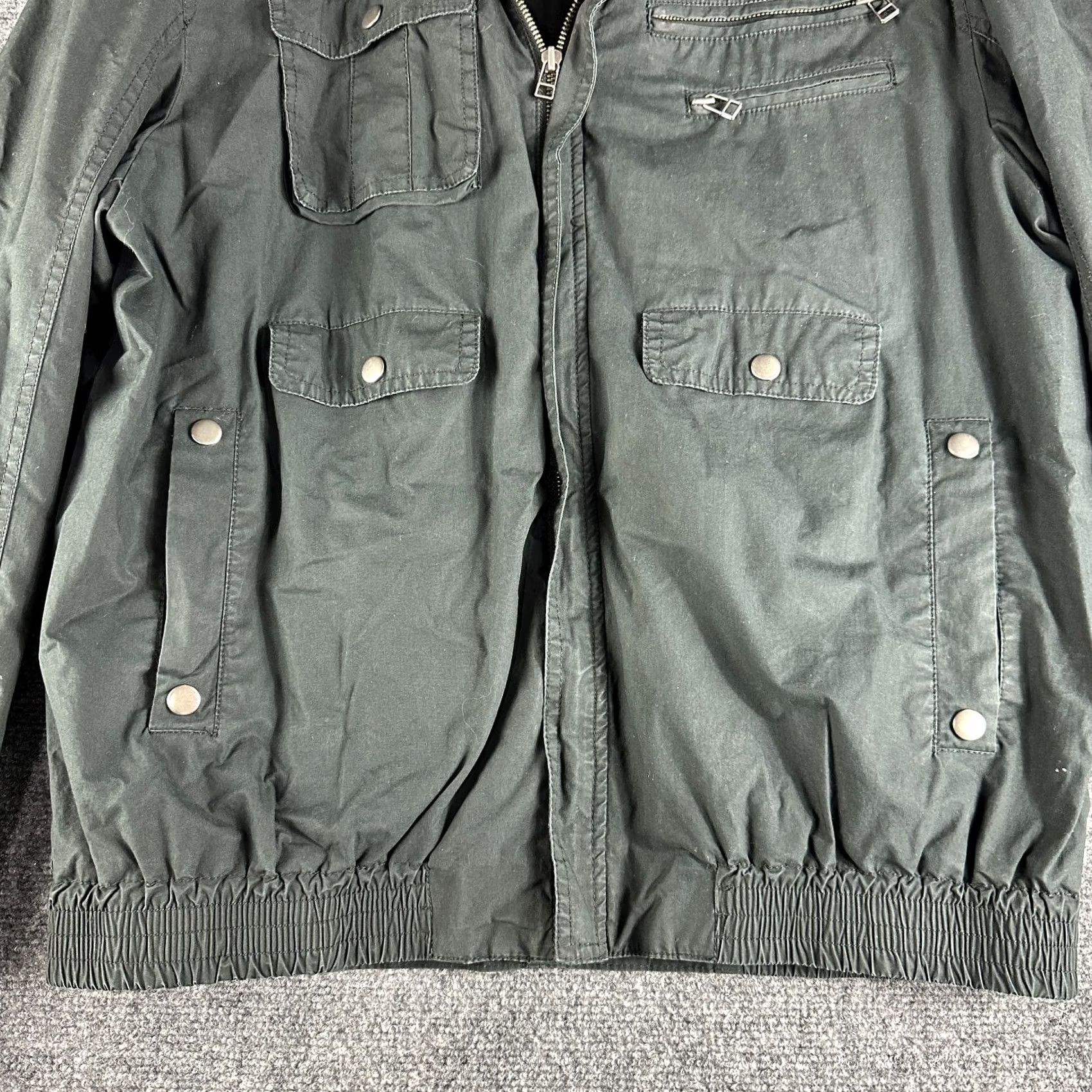 H&M VINTAGE H&M Jacket Mens 44 Black Cotton Lined Full Zip Hood Pockets Bomber Jacket Regular Mens Size US S / EU 44-46 / 1 - 3 Thumbnail