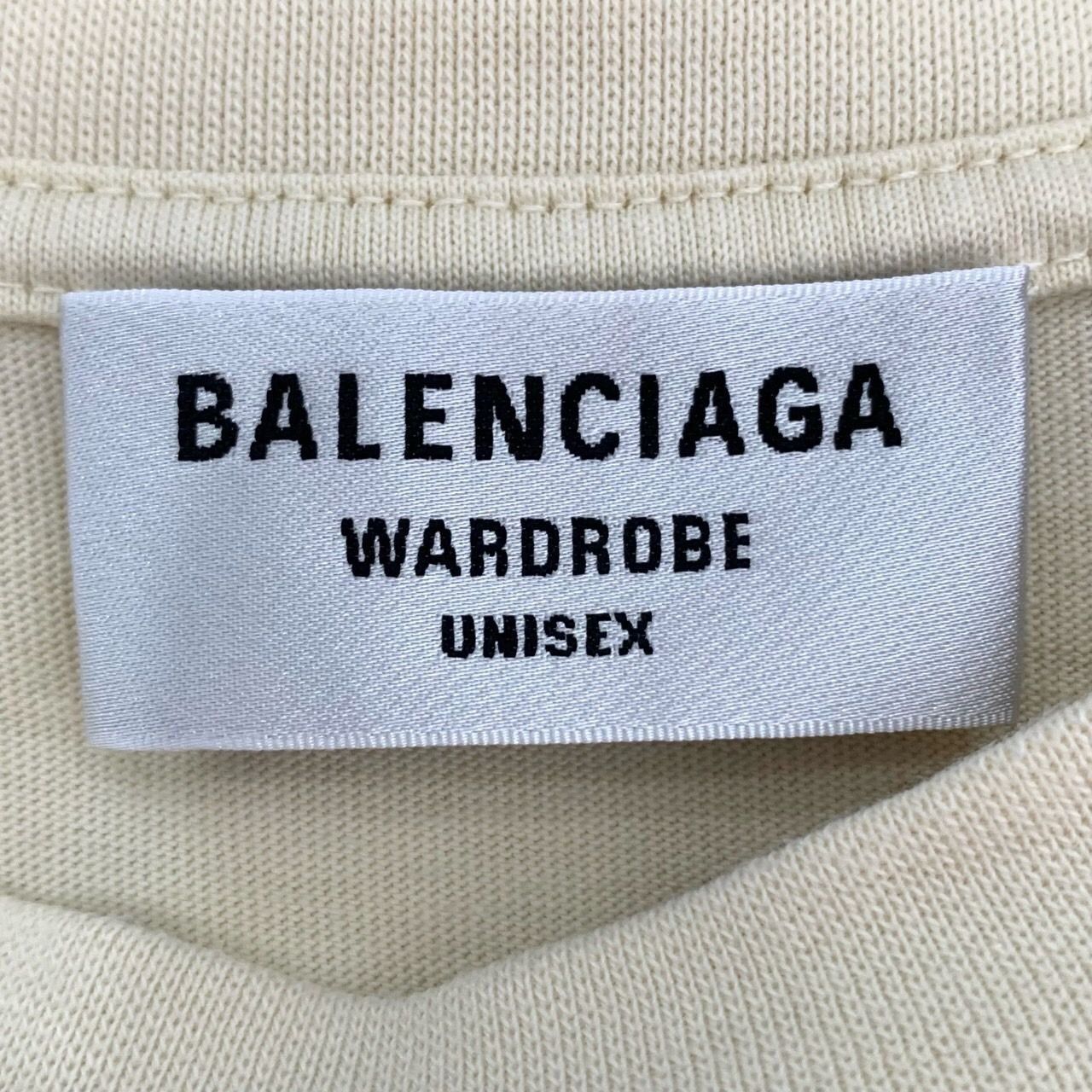 Balenciaga Balenciaga Logo Wheat Embroidery Round Neck Beige Cotton T-s Size S / US 4 / IT 40 - 2 Thumbnail