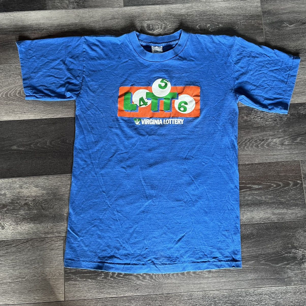 Vintage Vintage 90s Lotto Virginia Lottery Salem Sportswear T Shirt Size US M / EU 48-50 / 2 - 1 Thumbnail