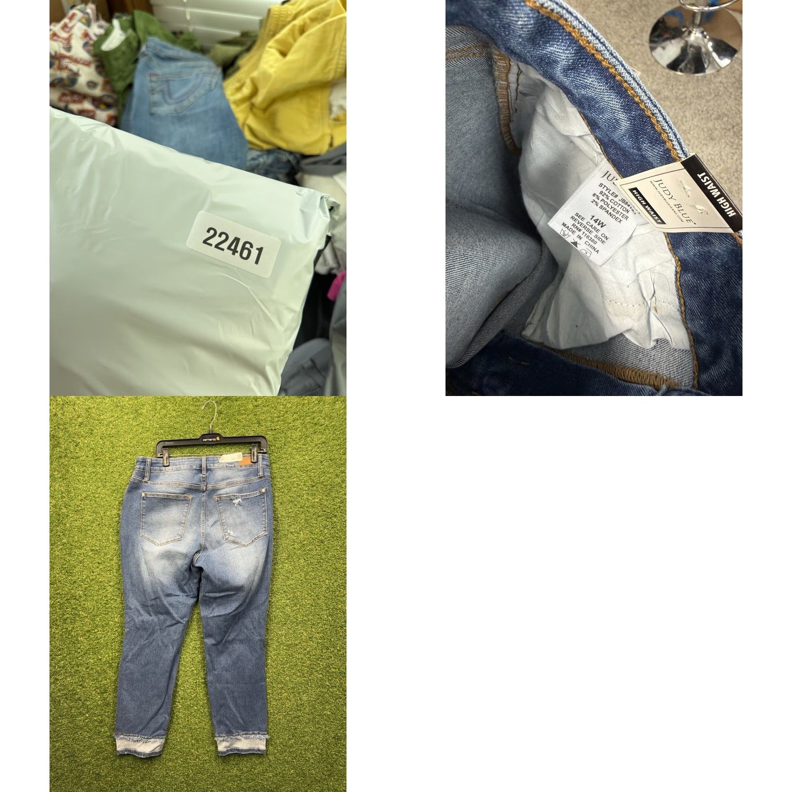 Vintage Judy Blue Jeans Slim 14W High Rise Distressed Denim 5-Pocket Womens Jeans Blue NWT JB84183 Size 36" / US 14 / IT 50 - 8 Thumbnail