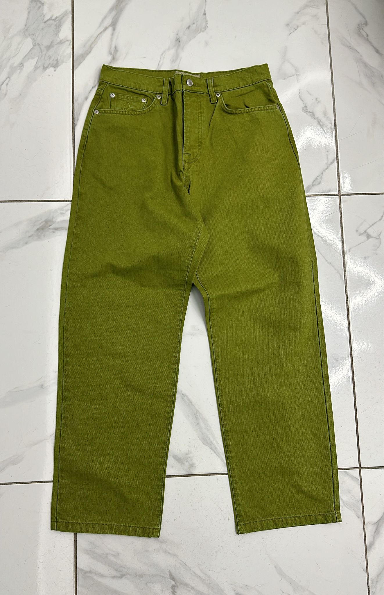 Stussy × Vintage Stussy Swirl Logo Big Ol Jean Olive 30 Size US 30 / EU 46 - 1 Thumbnail