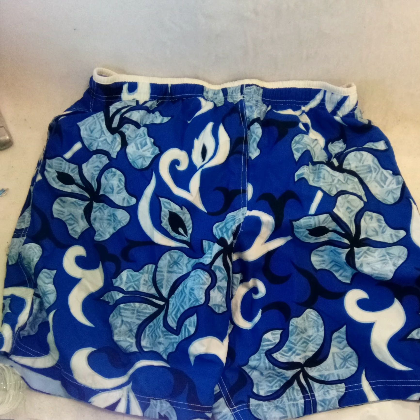 Speedo Speedo Swim Shorts Trunks / Big & Tall Waist 40-42 Floral Blue Pockets Drawstring Lined Beach Surfing Size US 40 / EU 56 - 6 Thumbnail