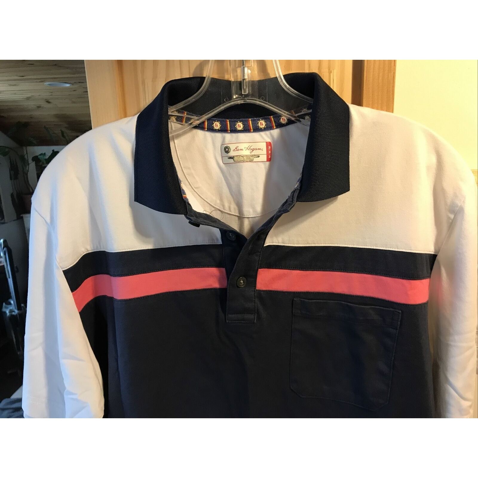 Other Ben Hogan Men’s M Navy Blue SS White Cotton Poly Polo Shirt Size US M / EU 48-50 / 2 - 4 Thumbnail