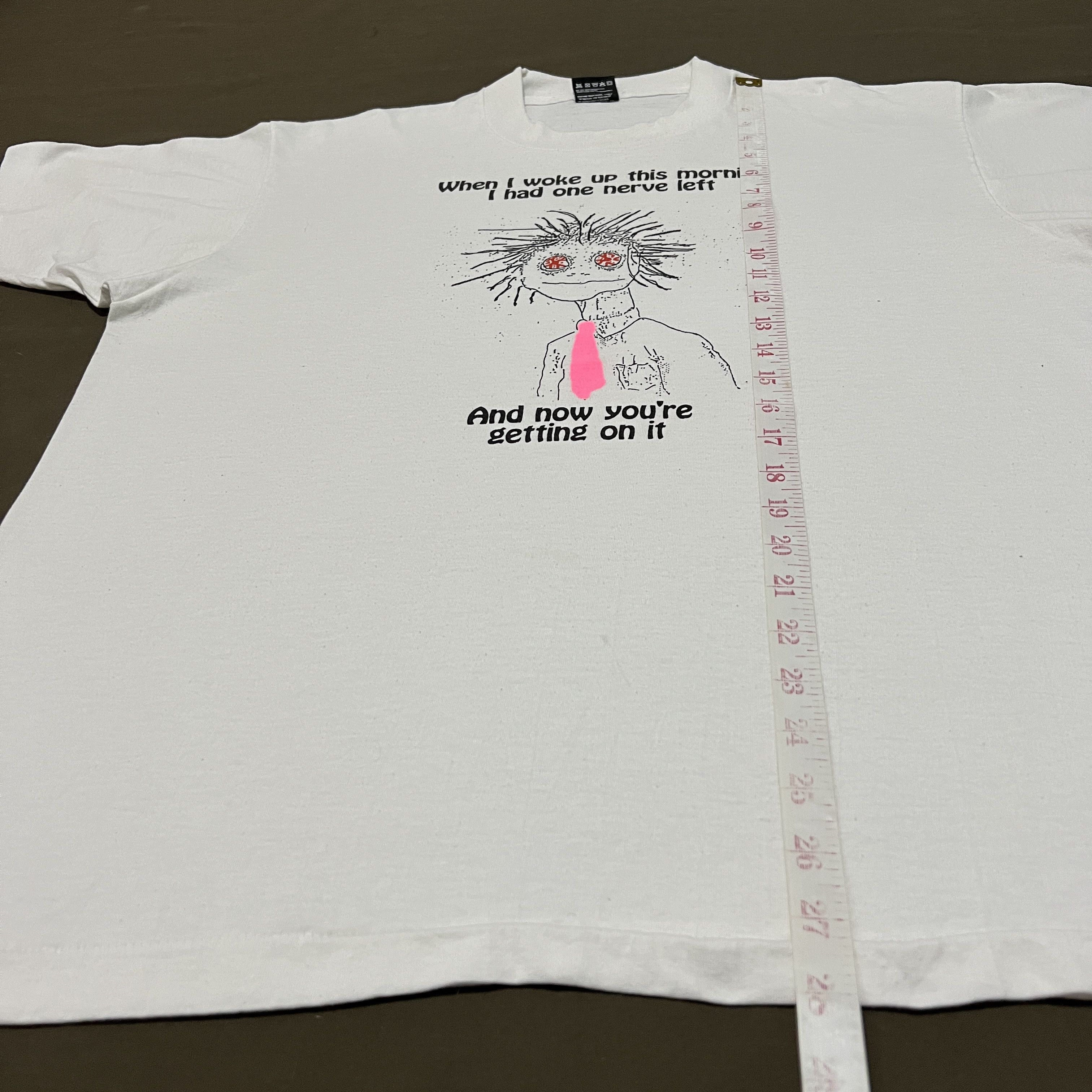 Vintage Vintage 90s I Had One Nerve Left Funny Humor Tee XL Size US XL / EU 56 / 4 - 7 Thumbnail