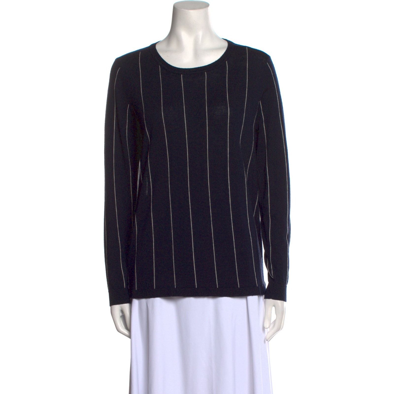 Sandro Sandro Blue Knit Sheer Back Pullover Crew Neck Sweater M Size M / US 6-8 / IT 42-44 - 1 Thumbnail