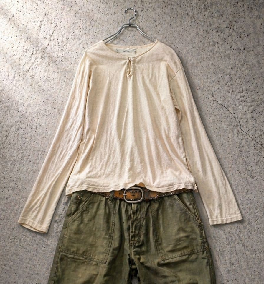 Kapital KAPITAL Keyhole Neck Long Tee Beige Y2K Fade Size US M / EU 48-50 / 2 - 1 Thumbnail