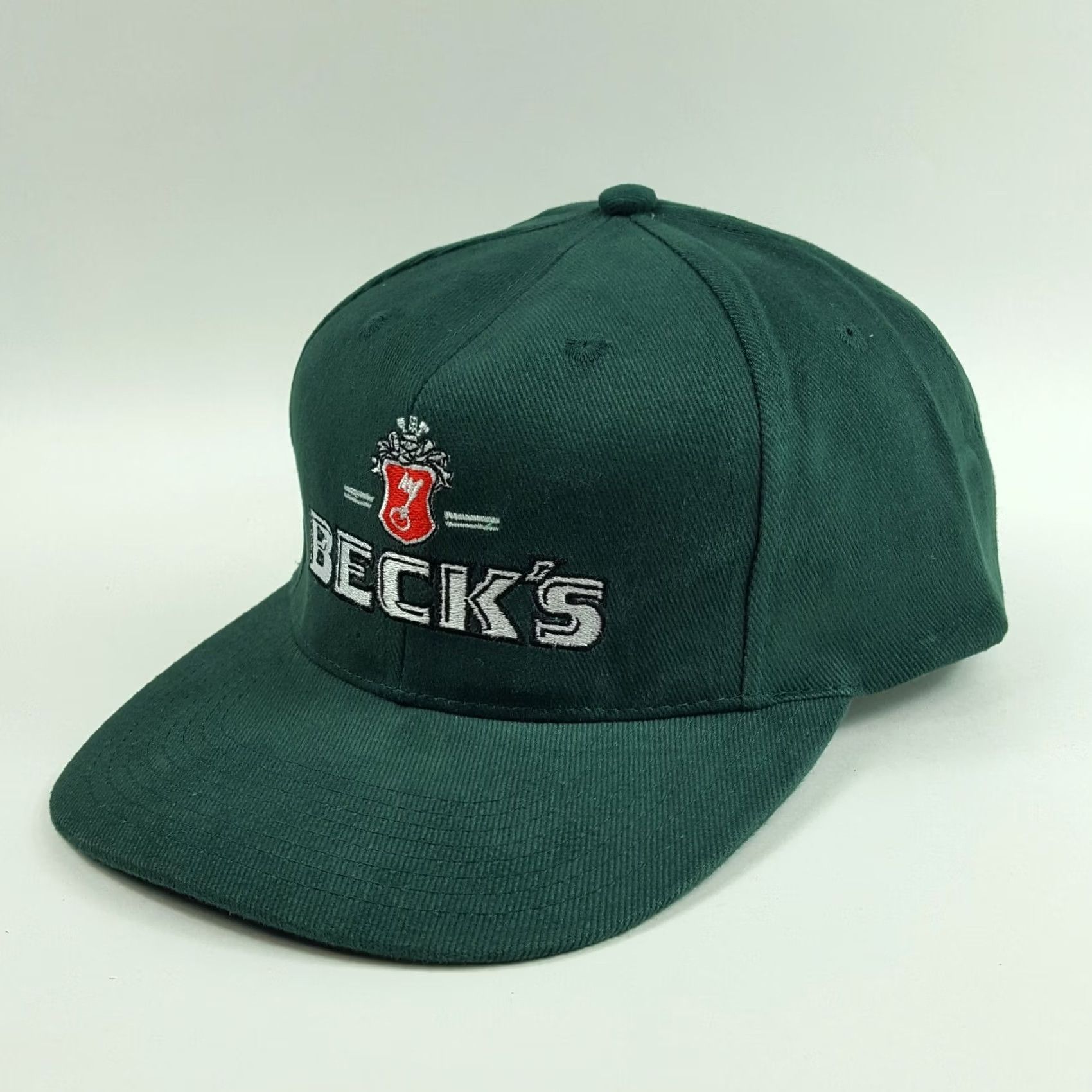 Spell VINTAGE Beck's Beer Hat Baseball Cap Adjustable Twill Town Talk Green USA 90s 80s Logo Embroidered Casual Mens Hats Size ONE SIZE - 2 Thumbnail