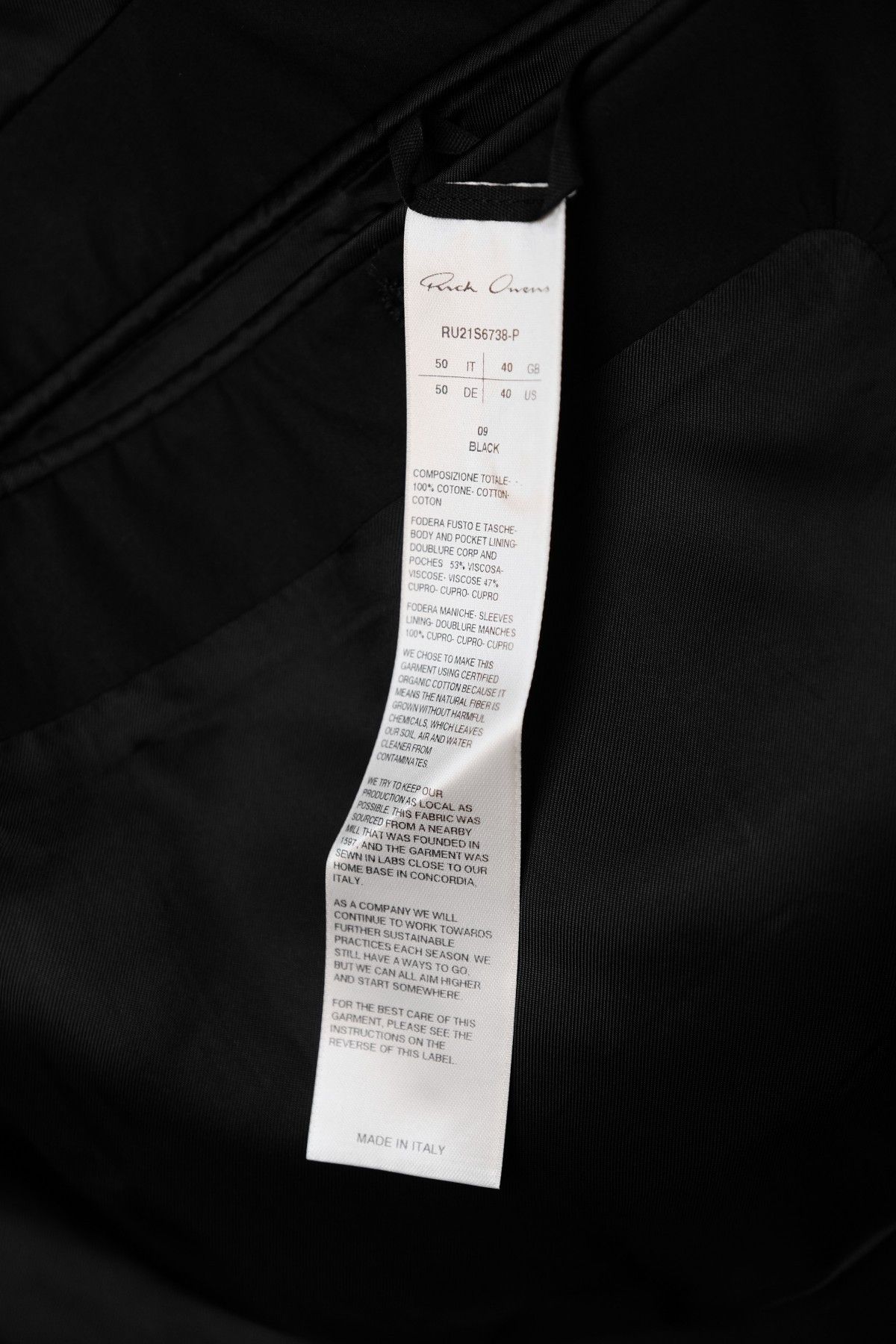 Rick Owens Rick Owens SS21 PHLEGETHON Cotton Blazer Size 50R - 6 Thumbnail