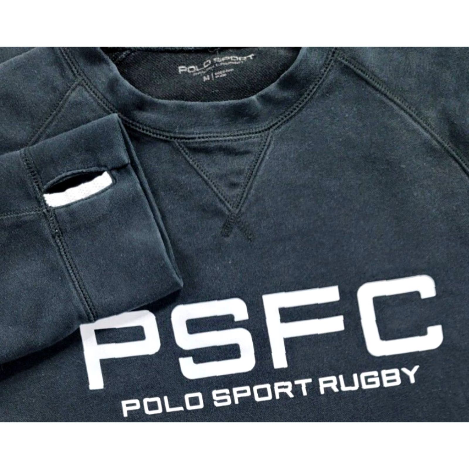 Vintage Polo Sport Ralph Lauren Black White Rugby Crewneck Men M Performance Sweatshirt Size US M / EU 48-50 / 2 - 2 Thumbnail