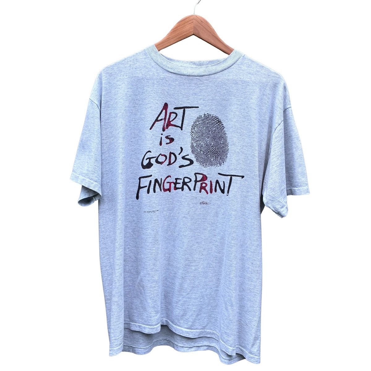 Vintage Art Is God’s Fingerprint Spiritual Artistic Quote T-Shirt Size US L / EU 52-54 / 3 - 1 Thumbnail