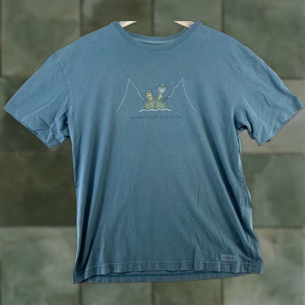 Life is Good Life is Good Mens T-Shirt M Blue Classic Fish Outdoor Size US M / EU 48-50 / 2 - 1 Thumbnail