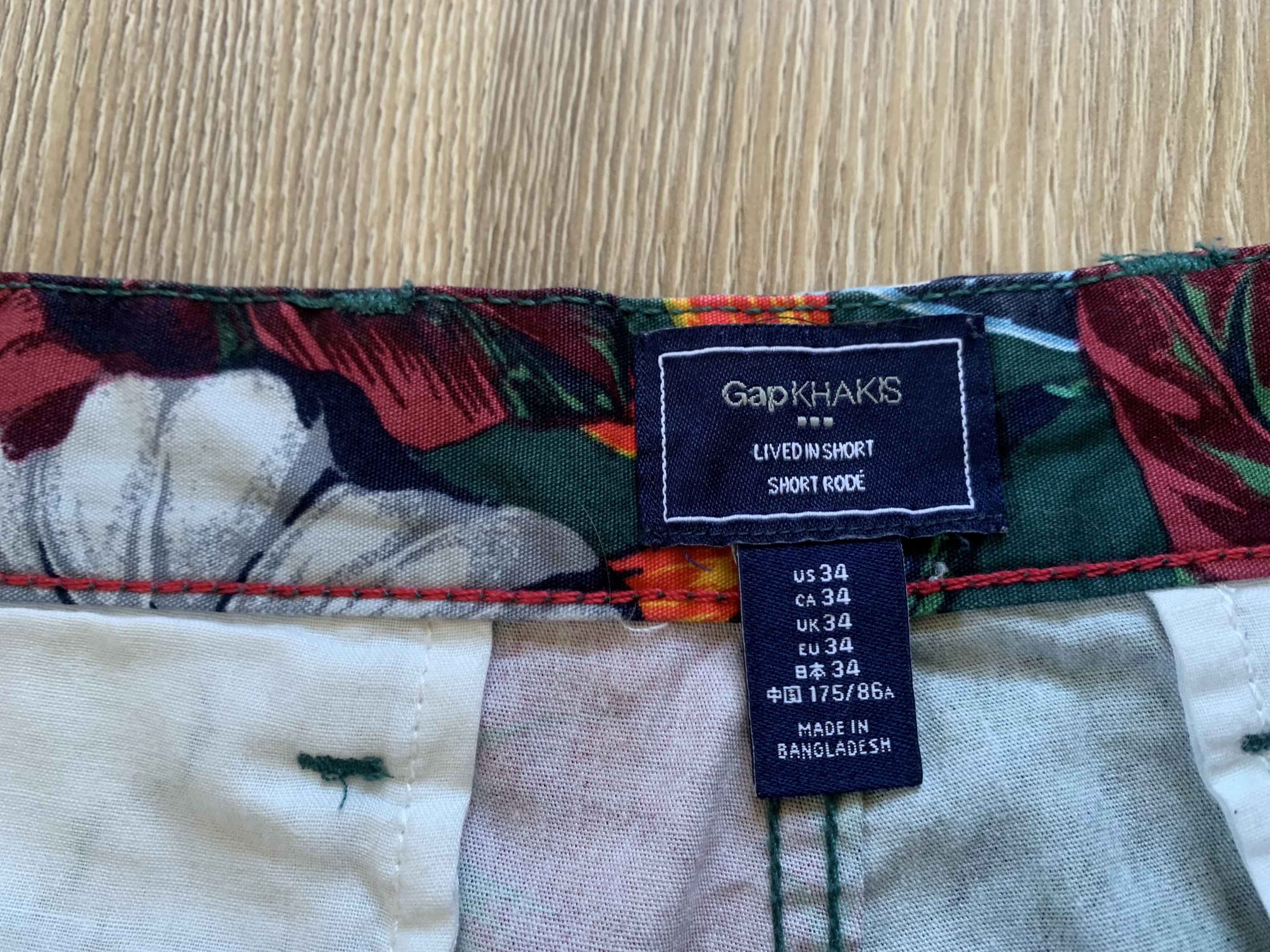 Gap Gap Mens Multicolor Cotton Floral Chino Shorts Size US 34 / EU 50 - 6 Thumbnail