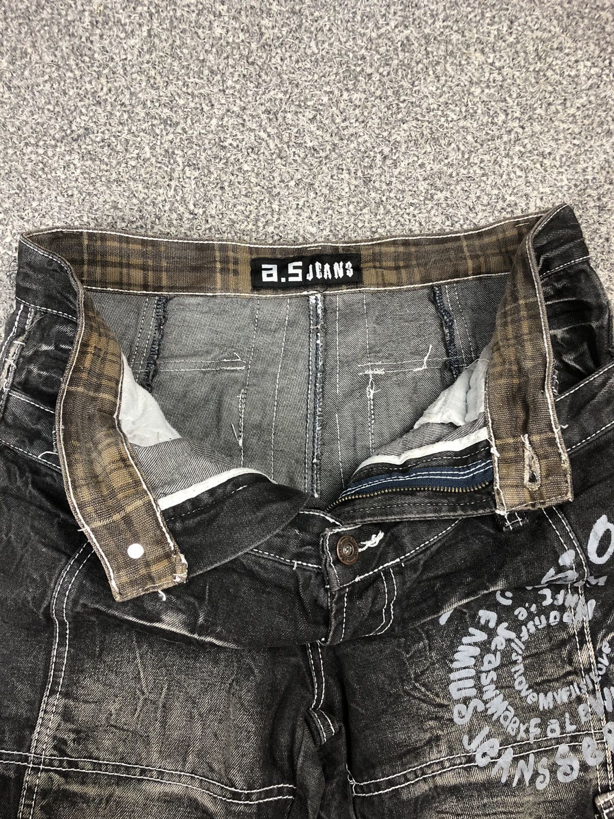 Japanese Brand Japanese Brands ASTON Faded Double Waist Cargo Jeans Size US 32 / EU 48 - 10 Thumbnail