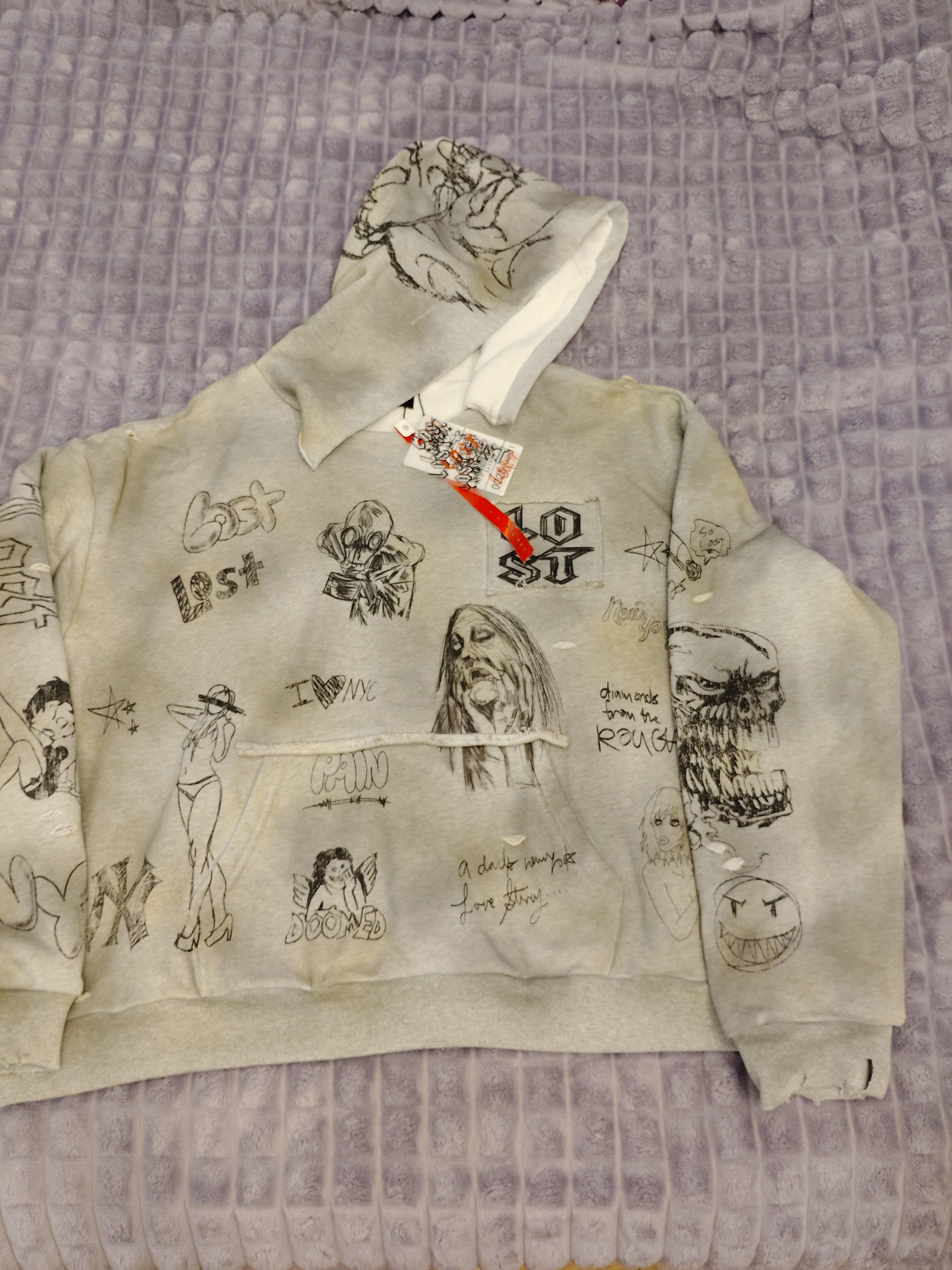 LOST INTRICACY Lost Intricacy Gray Lost Memories Hoodie Size US XXL / EU 58 / 5 - 12 Thumbnail