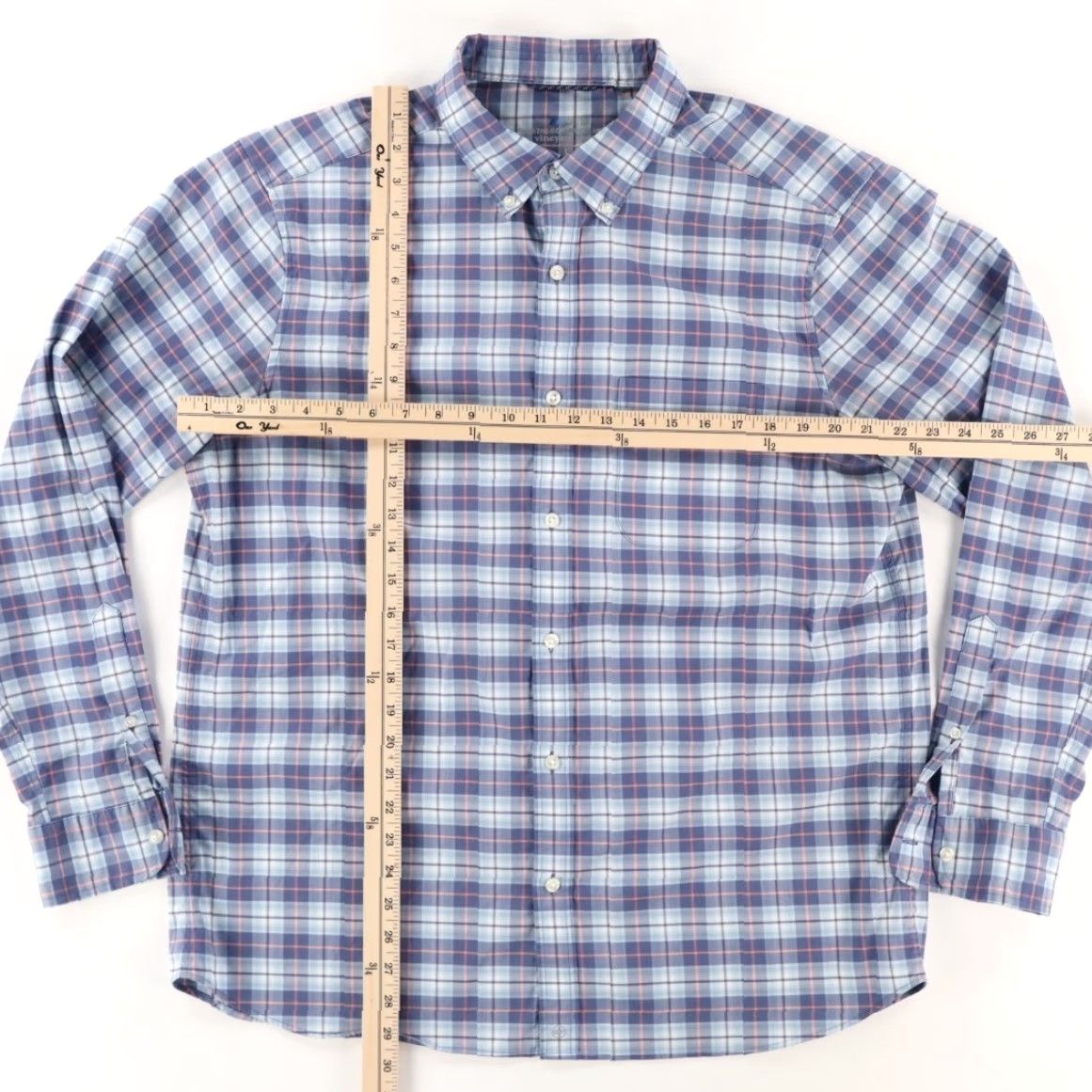 Vineyard Vines Vineyard Vines On The Go Brrr. Plaid Button Down Shirt Blue Men L Shirt Size US L / EU 52-54 / 3 - 3 Thumbnail