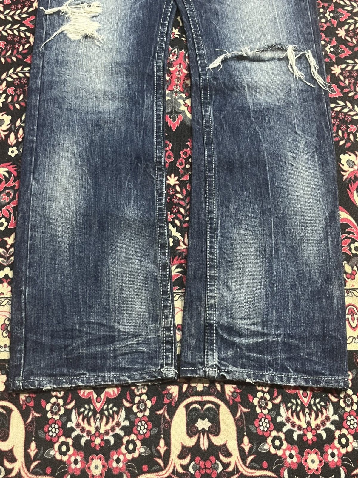 Bounty Hunter Studio RP “One Piece Luffy & Nakama” Blue Thunder Rip Jeans Size US 30 / EU 46 - 12 Thumbnail