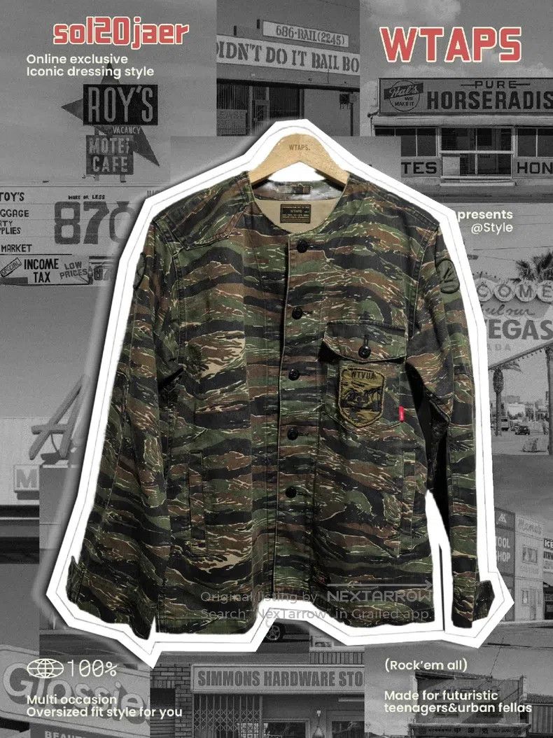 Wtaps Wtaps Tiger print collarless single pocket shirt Size US S / EU 44-46 / 1 - 2 Thumbnail