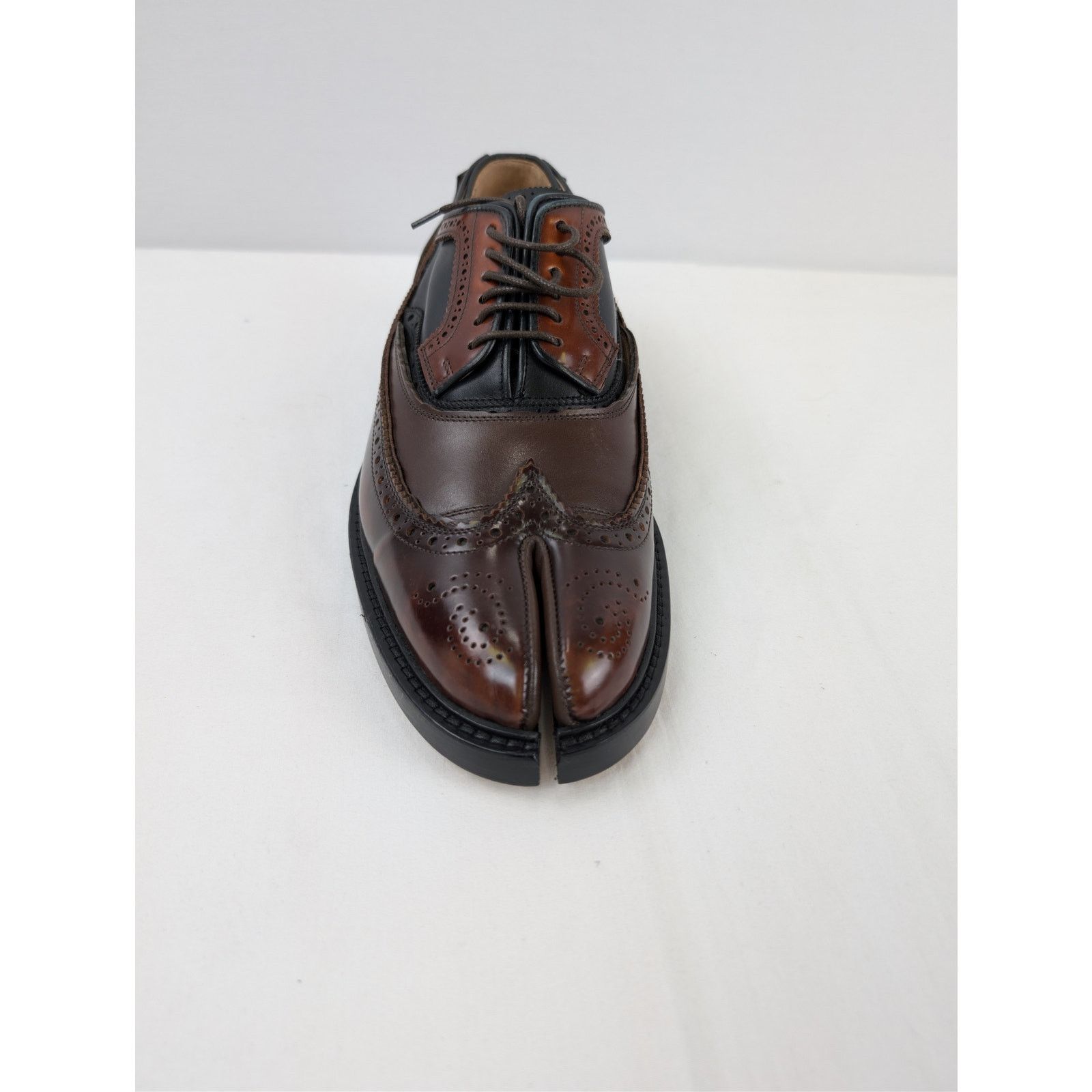 Maison Margiela o1rshd1 Tabi Leather Shoes Boots in Dark Brown Size US 12 / EU 45 - 11 Thumbnail