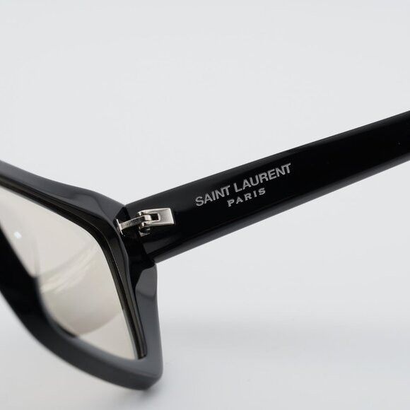 Saint Laurent Paris Saint Laurent SL 276 MICA 038 Sunglasses Black Cat Eye Frame Size ONE SIZE - 7 Thumbnail