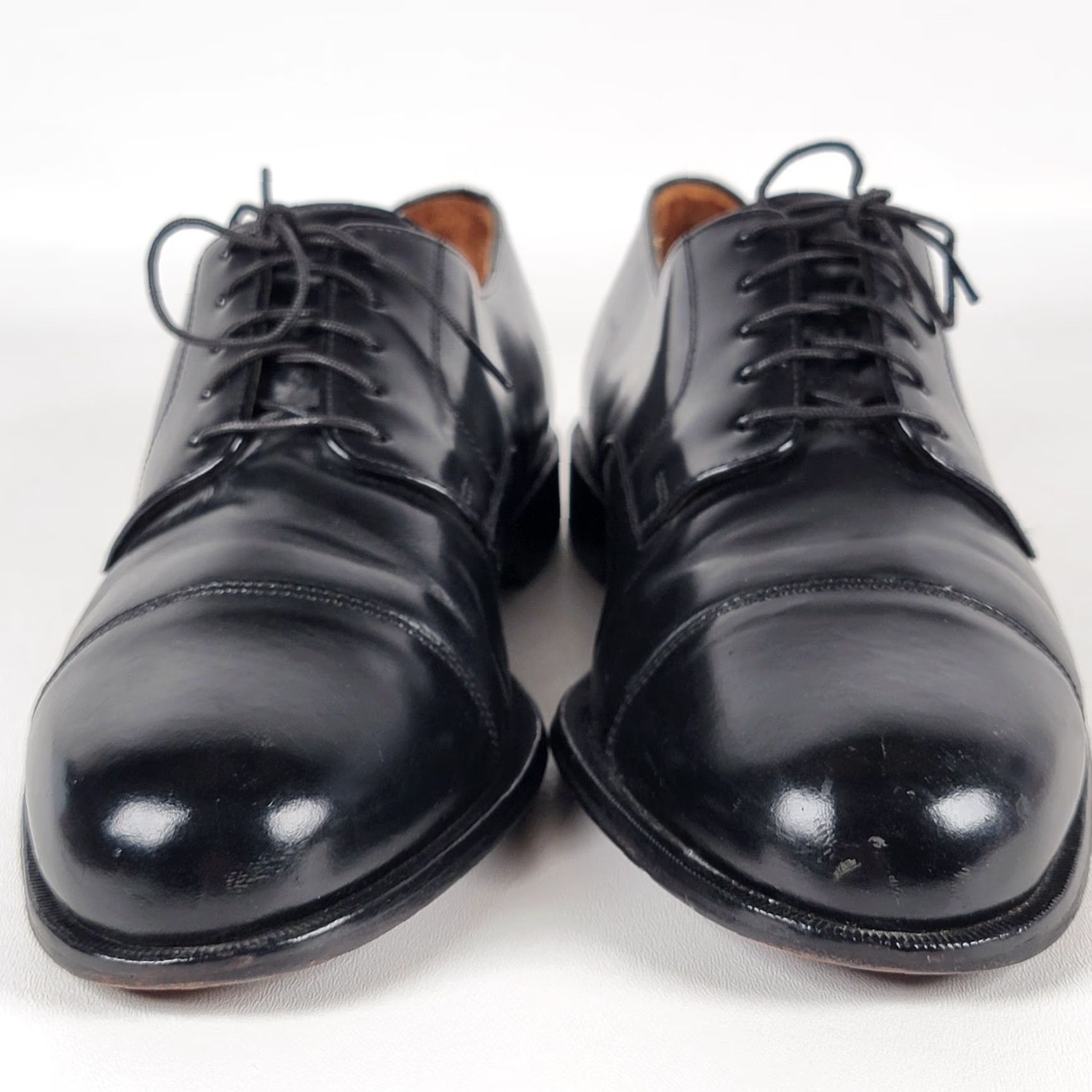 Cole Haan VINTAGE Cole Haan Black Leather Cap Toe Oxfords Men 11 EEE USA Green Label Dress Oxford Cap Toe Leather Upper Leather Lining Shoes Mens Shoes Size ONE SIZE - 3 Thumbnail