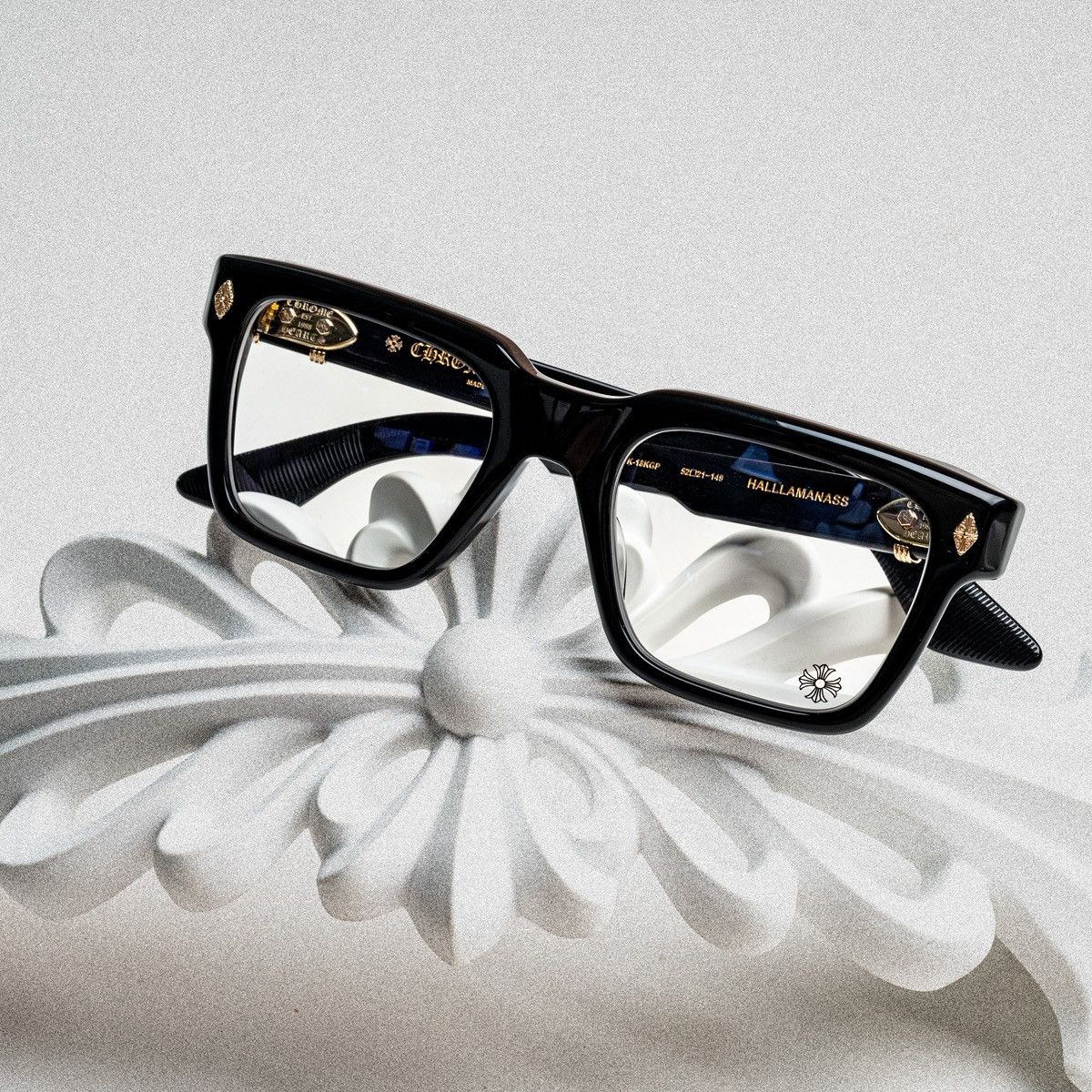 Chrome Hearts CHROME HEARTS HALLLAMANASS BLACK/ 18KGP GLASSES Size ONE SIZE - 6 Thumbnail
