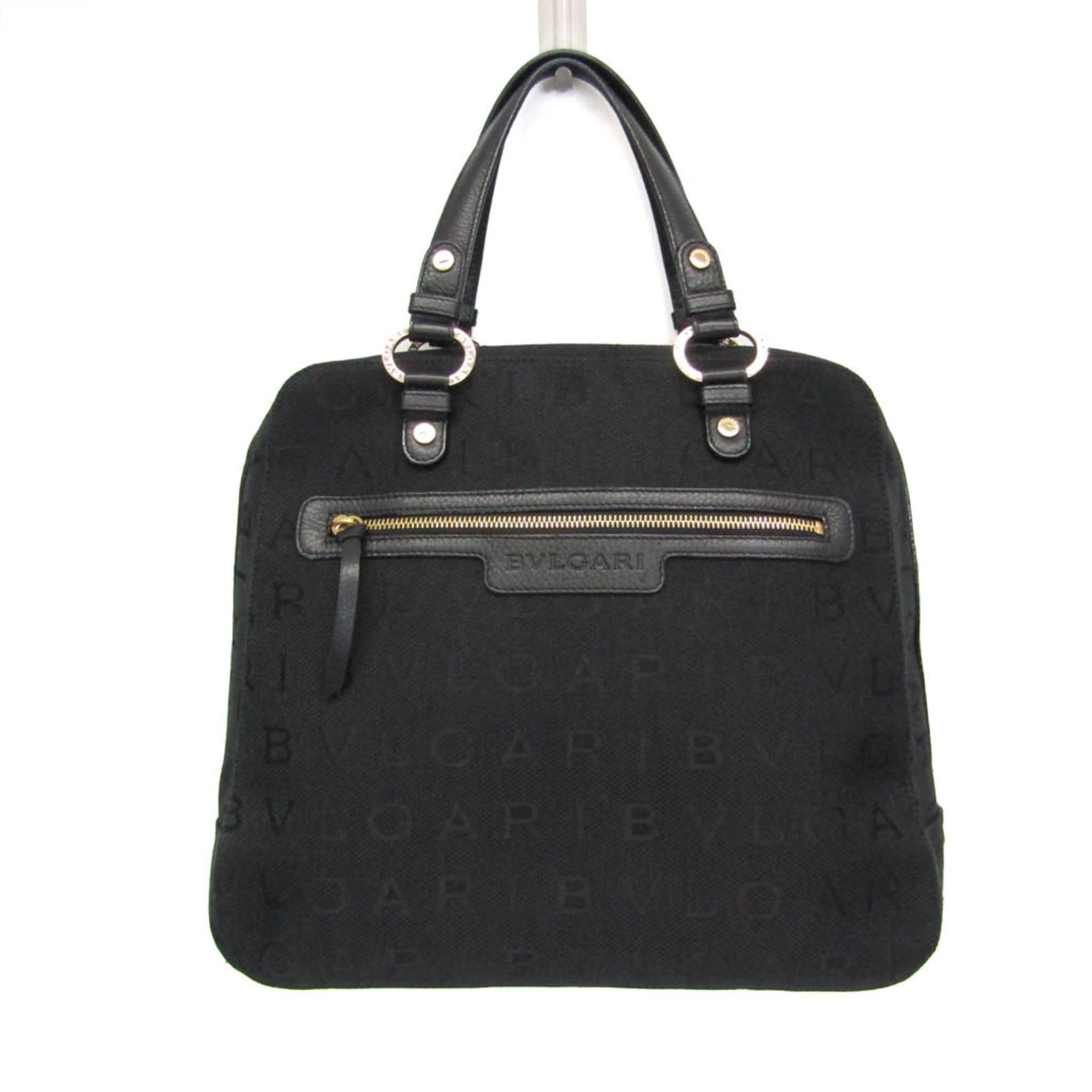 Bvlgari Bvlgari Logomania Women's Canvas,Leather Handbag Black Size ONE SIZE - 1 Thumbnail