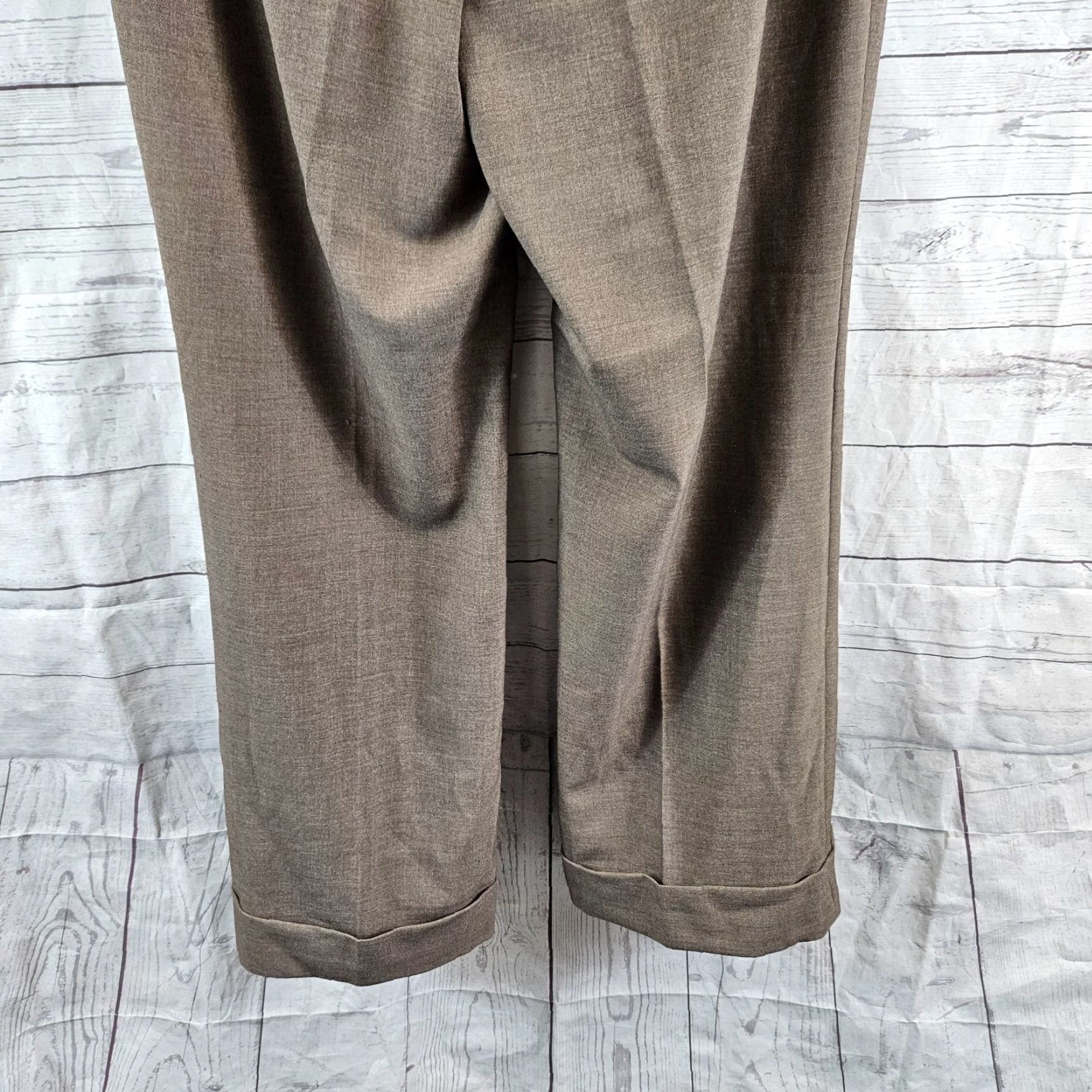 Vintage Lane Bryant Womens Houston Trouser Sz 14 Taupe Cuffed Mid Rise Pants Dress Pants Plus Size 14 Brown 32 Inseam Mens? Ladies? Size 36" / US 14 / IT 50 - 5 Thumbnail
