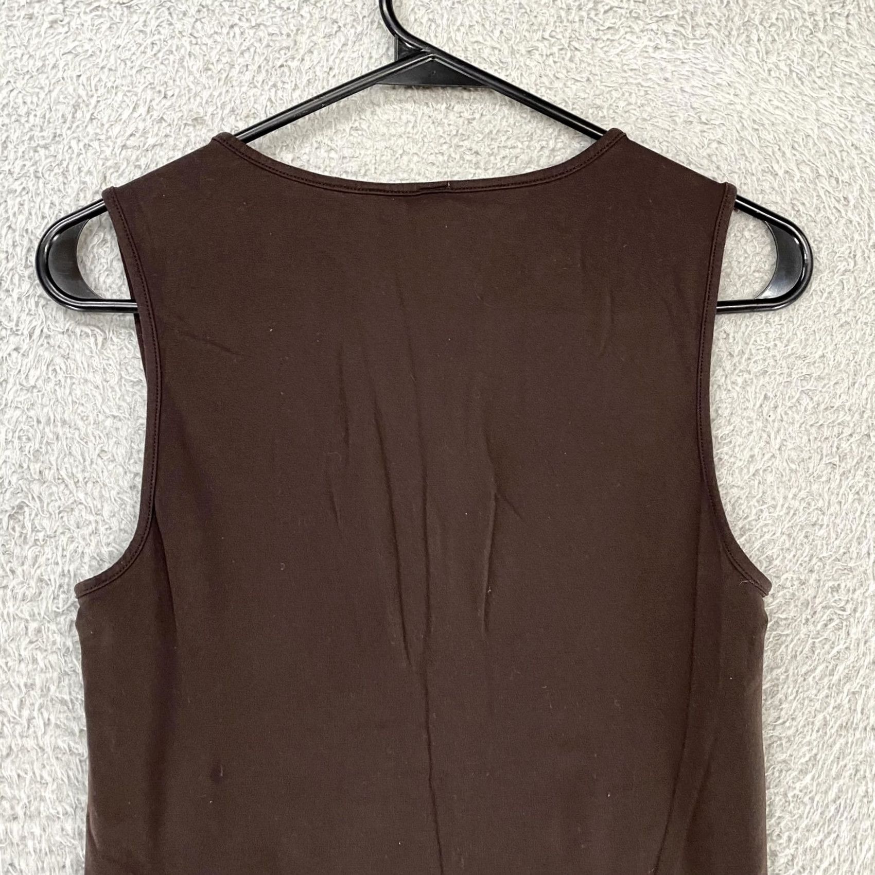 Banana Republic VINTAGE Banana Republic Tank Womens Medium Brown Y2K Lace Trim Camisole Fairy Grunge Size ONE SIZE - 7 Thumbnail