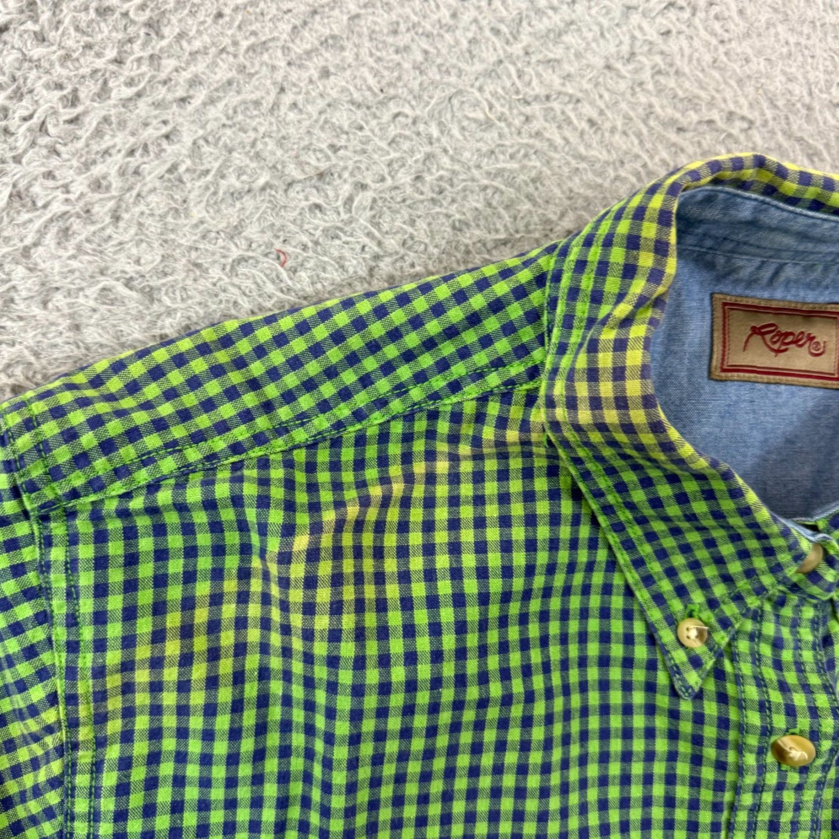 Roper VINTAGE Roper Western Shirt Women Large Green Plaid Long Sleeve Cowboy Button Up Size L / US 10 / IT 46 - 7 Thumbnail