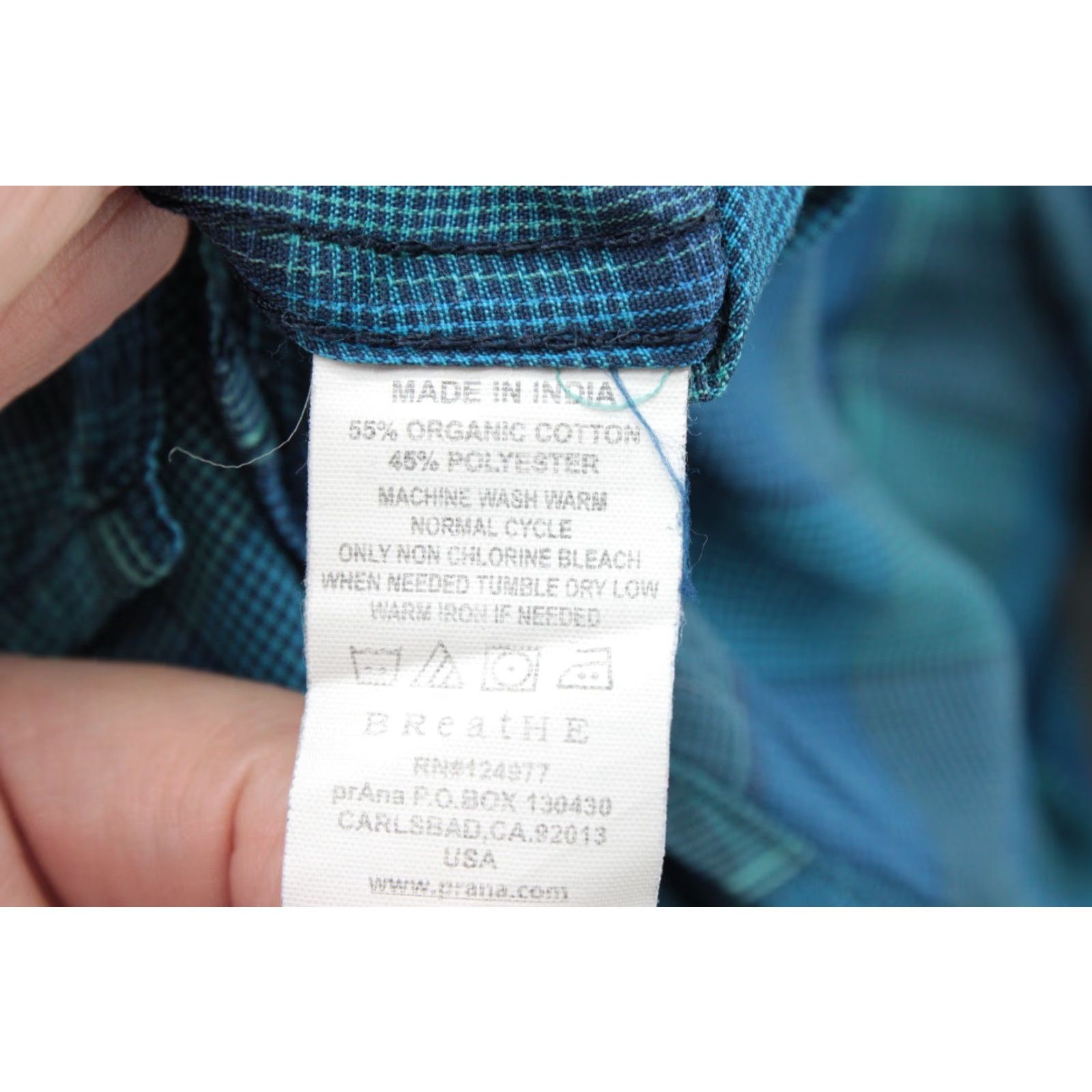 Prana prAna Shirt Men XL Blue Plaid Long Sleeve Button-Up Hiking Outdoors Roll Tab Size US XL / EU 56 / 4 - 5 Thumbnail