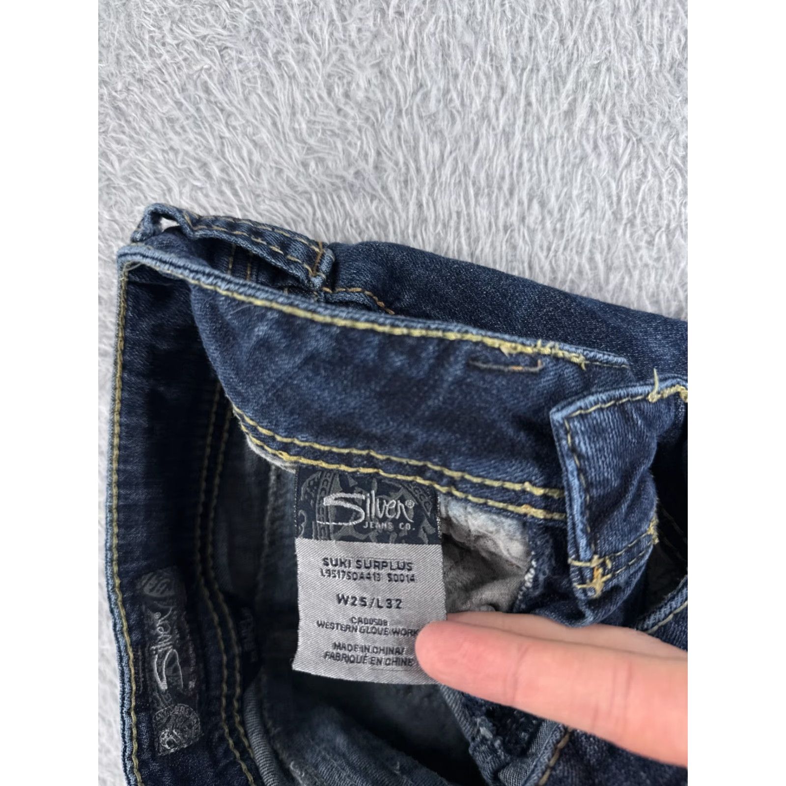 Silver Jeans Co. VINTAGE Silver Jeans Womens Bootcut Jeans 25 Blue Denim Stretch Pockets 2010s Size 42" / US 20 - 7 Thumbnail