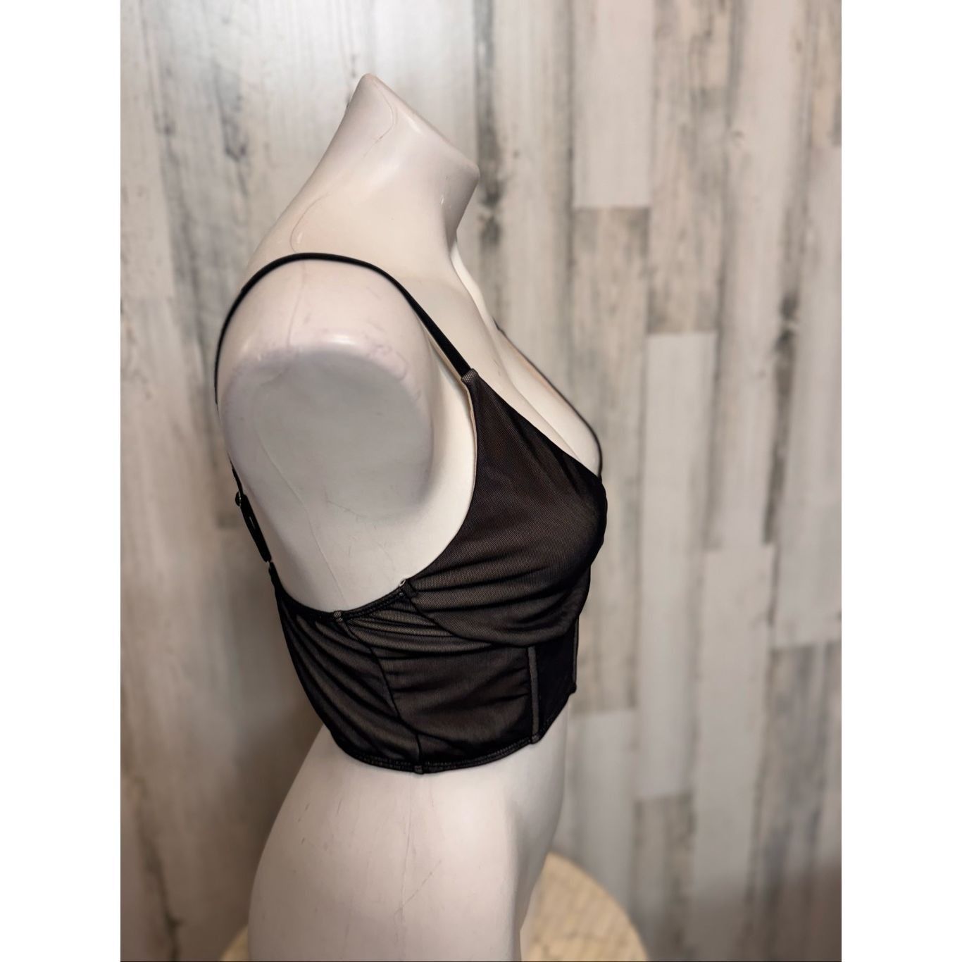 Forever 21 Forever 21 Black Mesh Corset Crop Top Women’s Medium Size M / US 6-8 / IT 42-44 - 5 Thumbnail