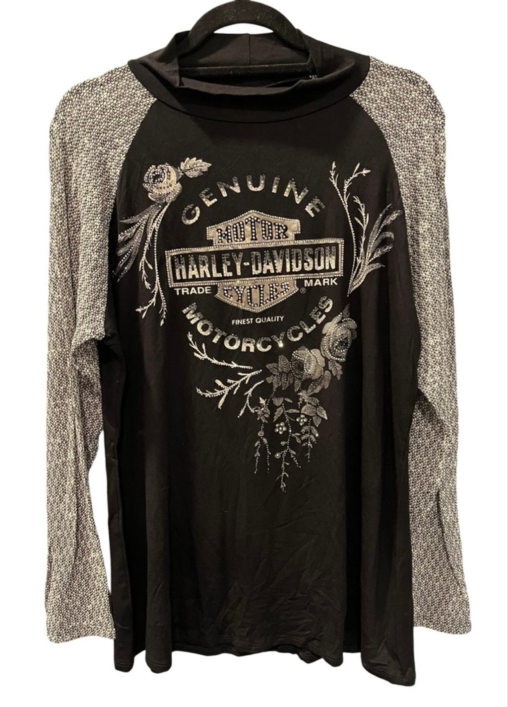 Harley Davidson Harley Davidson NWT Embellished Mock Neck Shirt Size 2XL Size XXL / US 16-18 / IT 52-54 - 1 Thumbnail