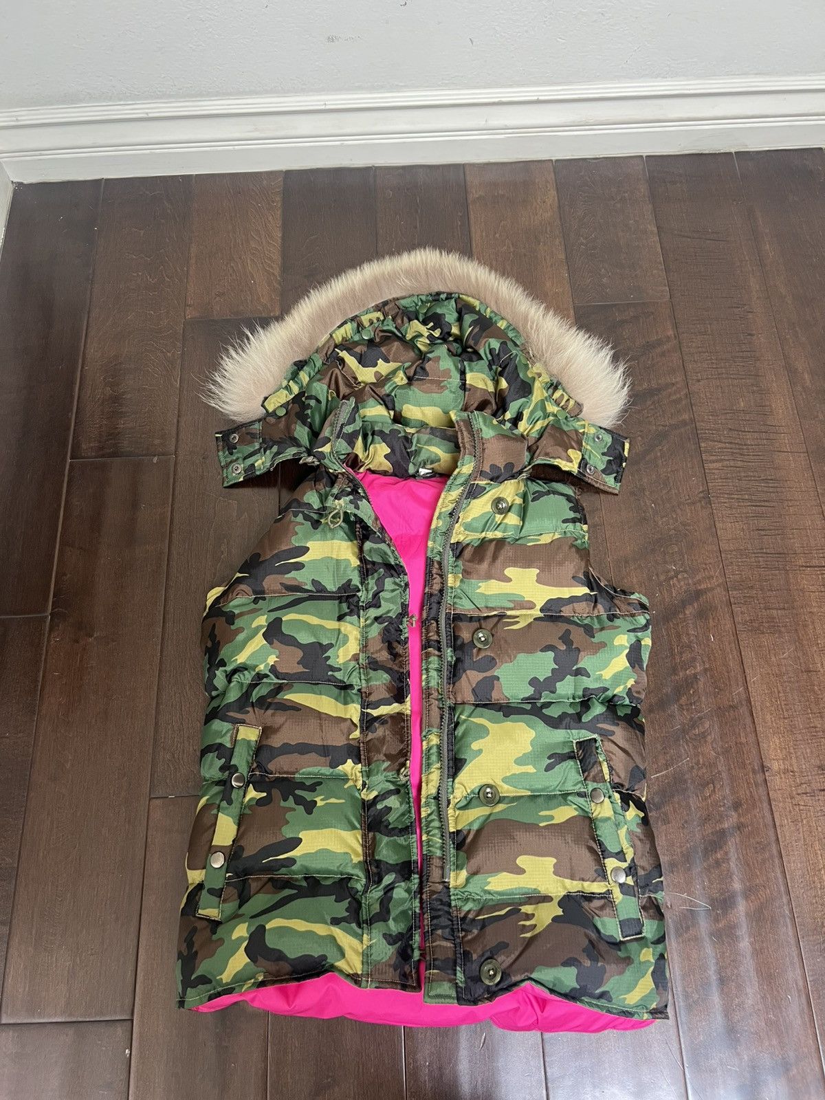 Joie Joie Camo faux fur hoodie down vest size xs Size XS / US 0-2 / IT 36-38 - 1 Thumbnail
