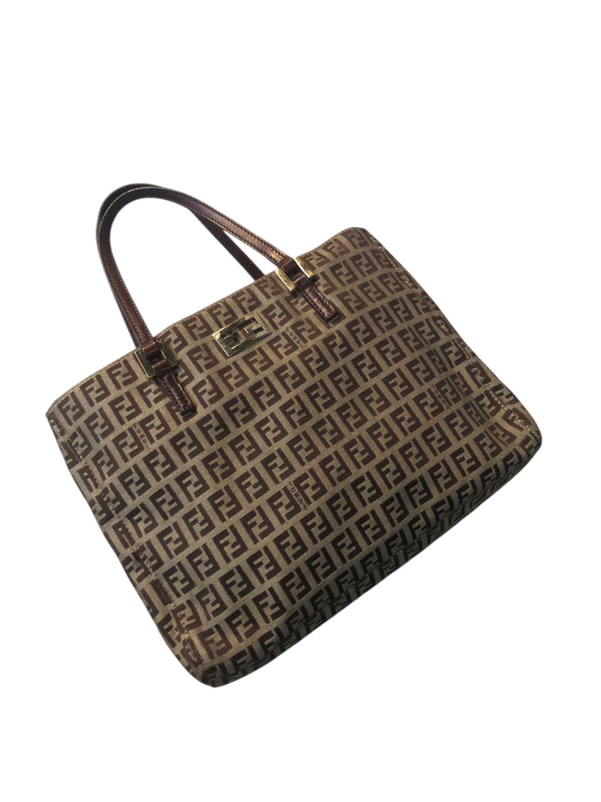 Fendi 🔥Vintage FENDI ROMA 2000-2010 Small Zucchino Canvas Tote Bag Size ONE SIZE - 1 Thumbnail
