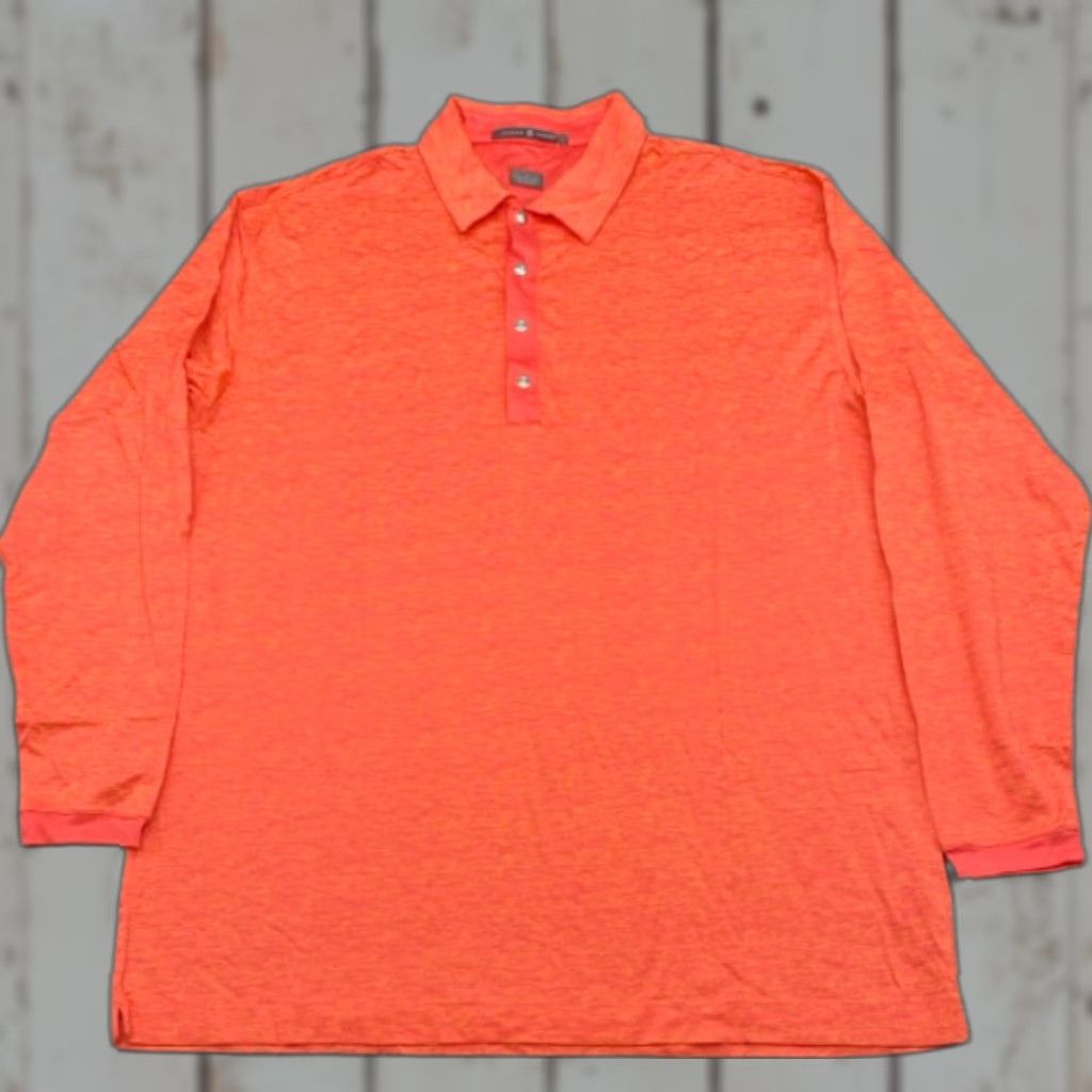 Vintage Tiger Woods Polo Shirt Tiger Woods Polo Shirt 198515 Men's Large Orange Long Sleeve Snaps Golf 5487 Size US L / EU 52-54 / 3 - 1 Thumbnail