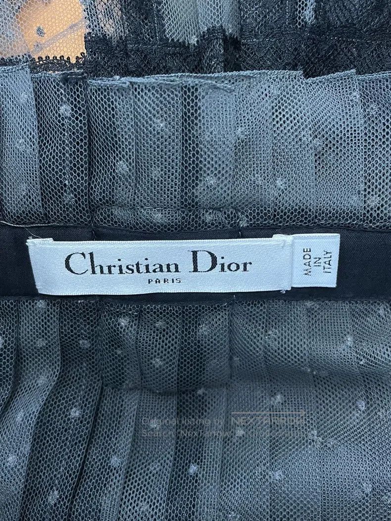 Dior Dior Black polka dot mesh skirt Size 25" / US 0 / IT 36 - 3 Thumbnail
