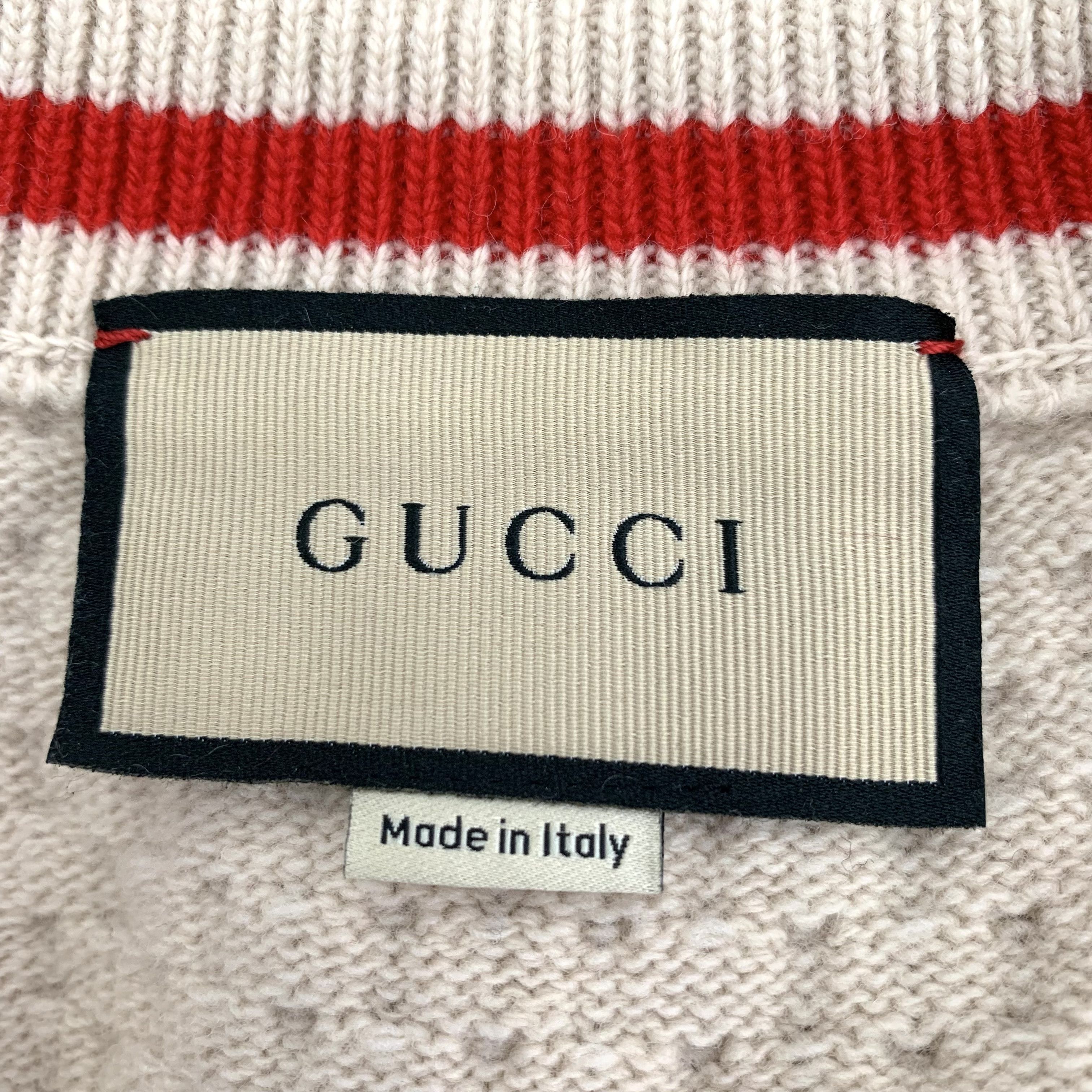 Gucci Gucci Nude Logo Cut-Out Wool V-Neck Sweater (Size S) Size S / US 4 / IT 40 - 2 Thumbnail