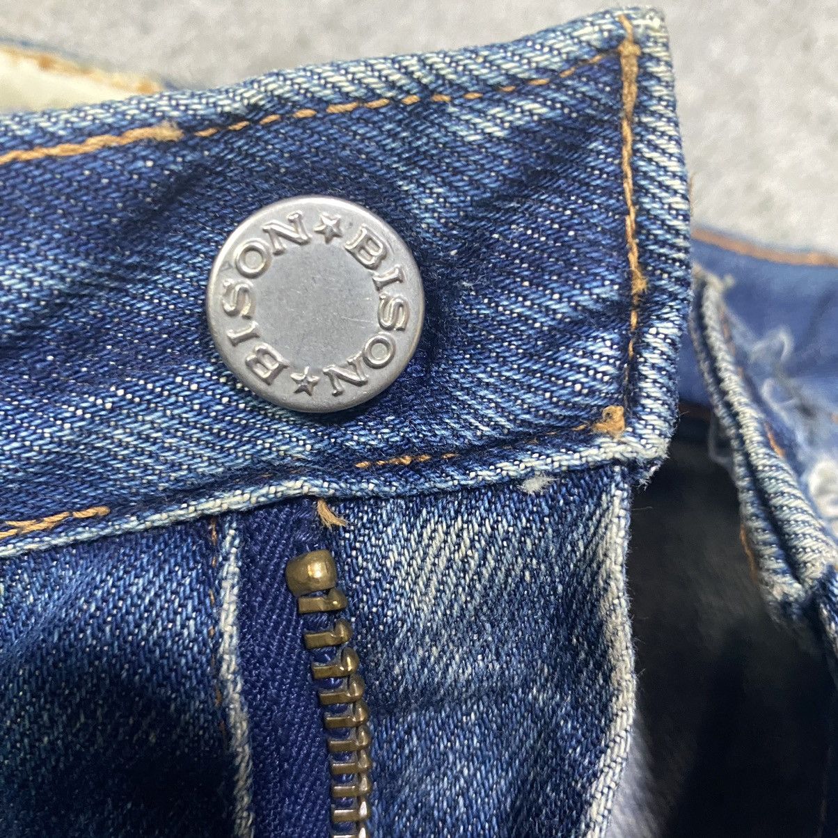 Japanese Brand × Jean × Vintage Vintage Bison Distressed Denim Pants Size US 31 - 6 Thumbnail