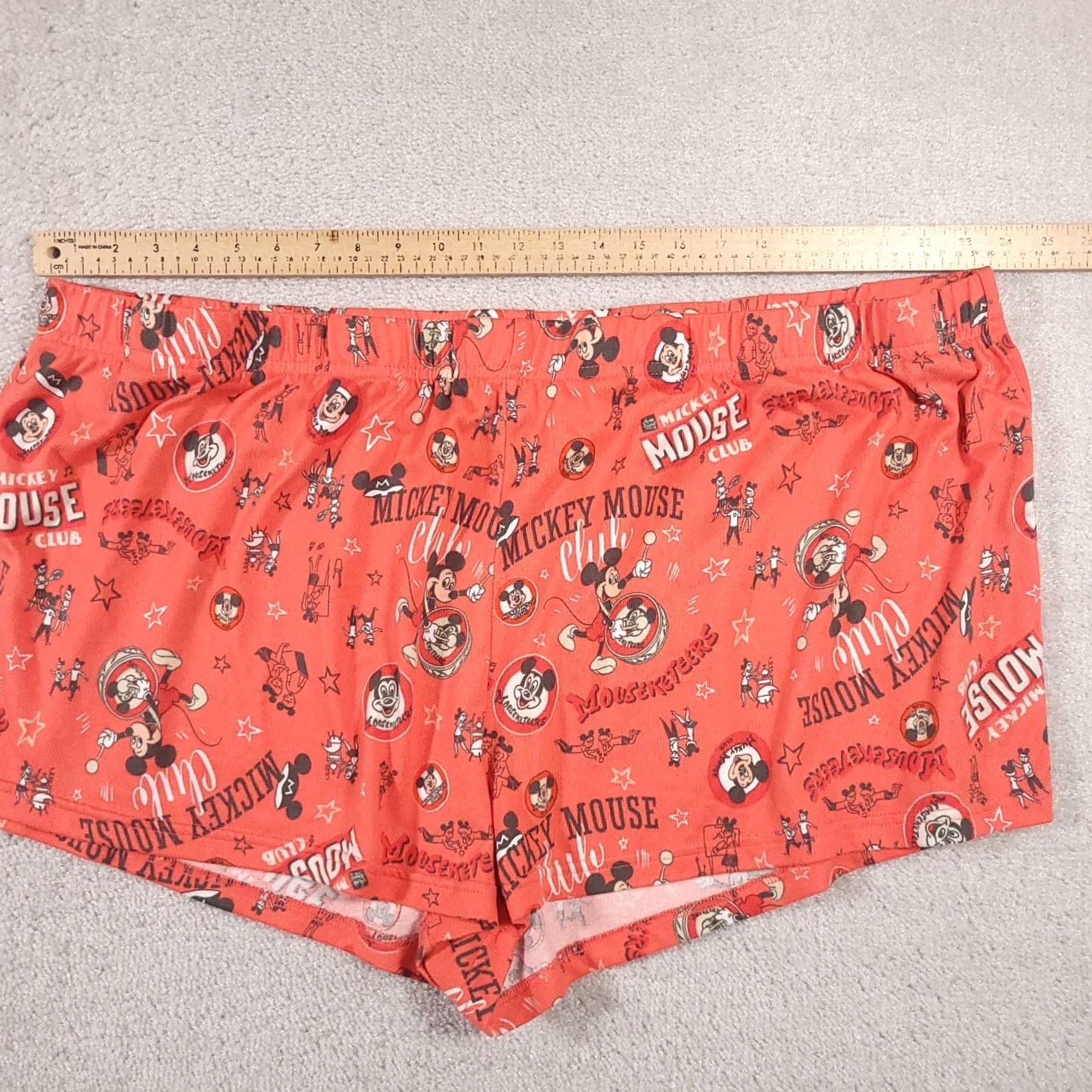 Disney Disney 100 Sleep Shorts Womens 3XL Red Mickey Soft Pull On Pajama Disney Tummy Mickey & Friends Goofy Minnie Pattern Retro Disney Theme Size 40" / US 18 - 5 Thumbnail