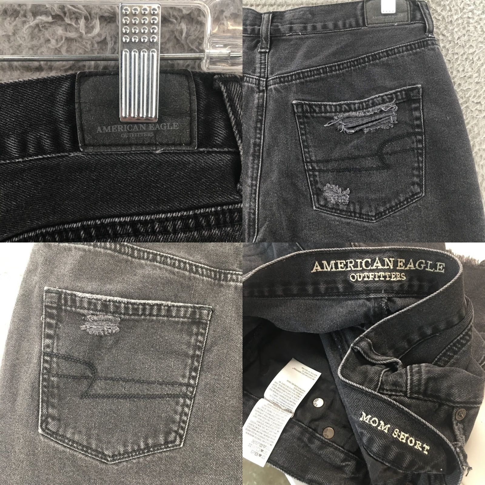 American Eagle Outfitters American Eagle Outfitters Mom Shorts Womens 6 Black Cotton Blend Distressed Zip Size 28" / US 6 / IT 42 - 9 Thumbnail
