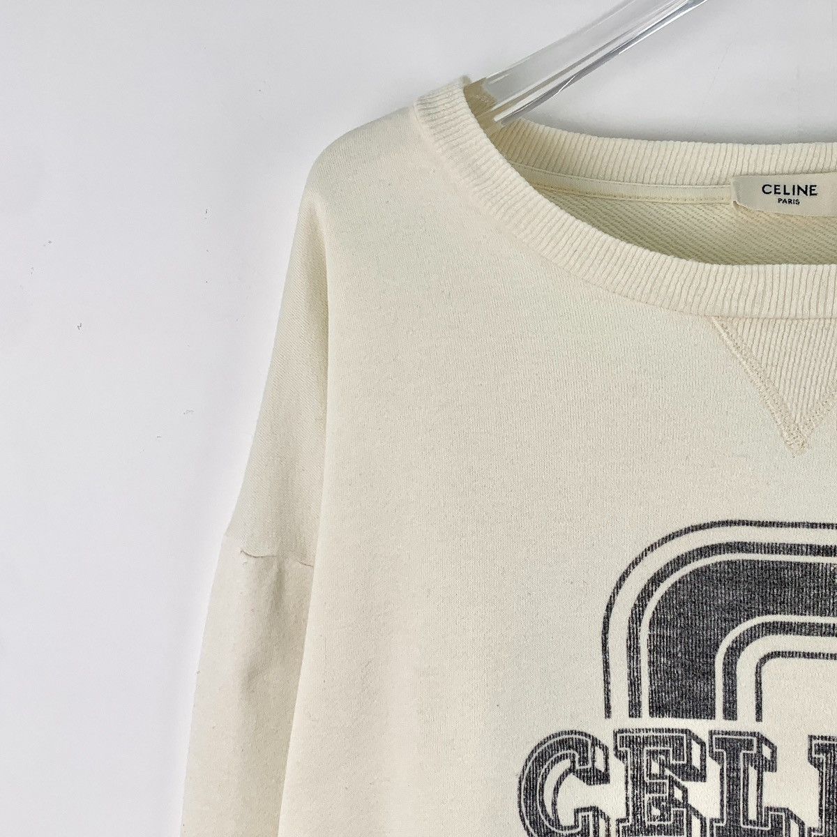 Celine Celine 22 Collection Beige Logo Printed Sweatshirt K26WX Size S / US 4 / IT 40 - 3 Thumbnail