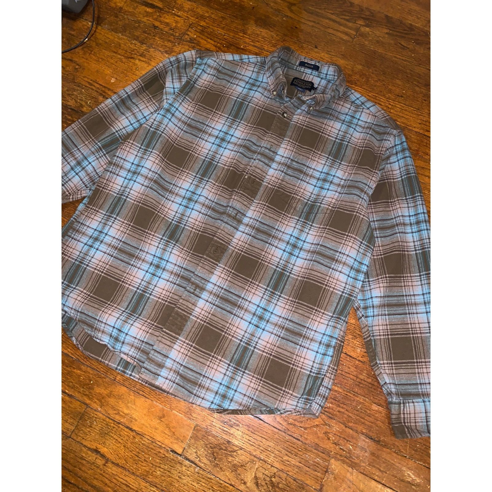 Pendleton Pendleton Plaid Flannel Shirt XL Brown Blue Button Up Mason Size US XL / EU 56 / 4 - 6 Thumbnail