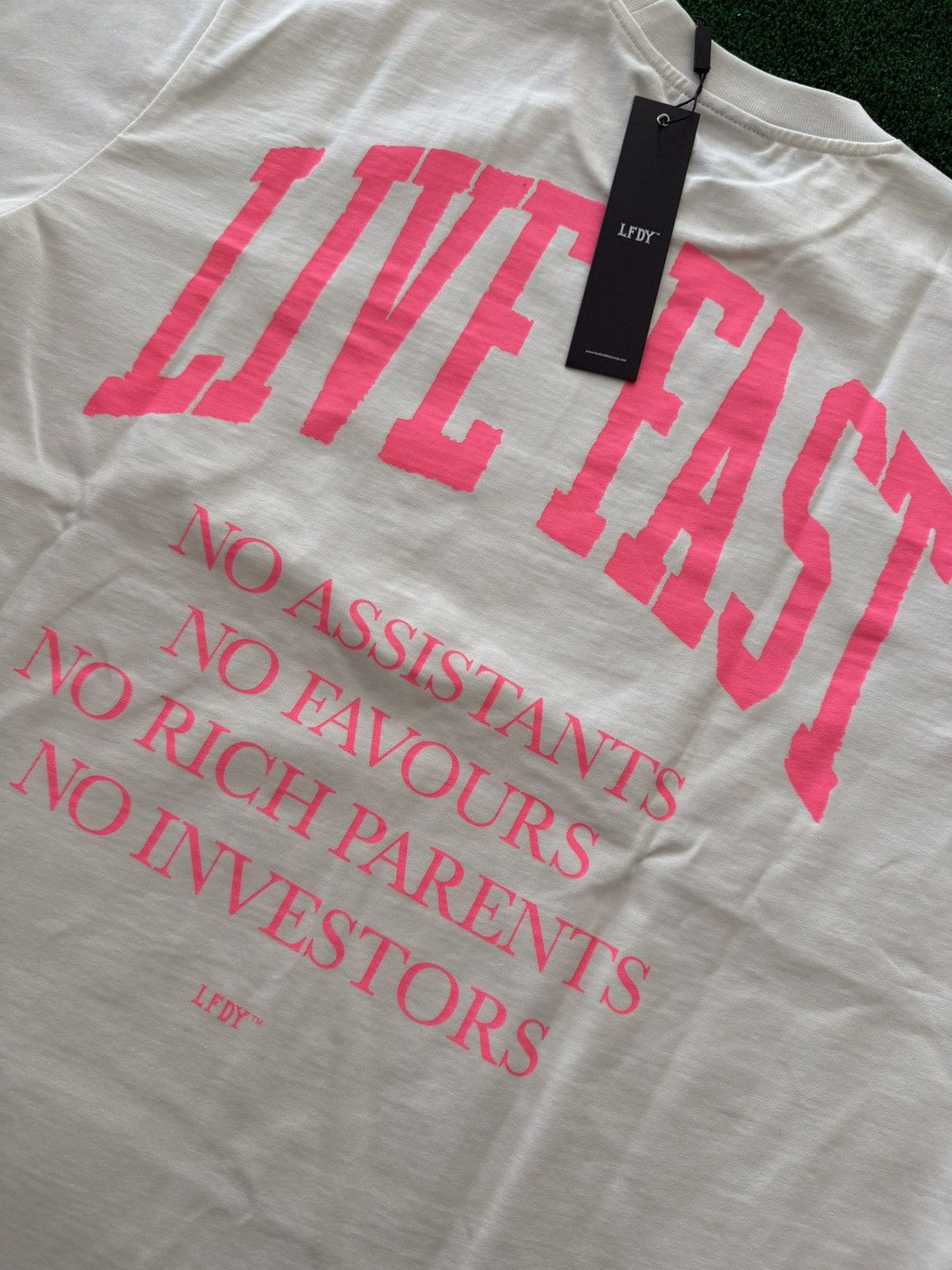 LFDY LFDY LiveFast No Rich Parents Pink Tshirt Tee Size US M / EU 48-50 / 2 - 2 Thumbnail